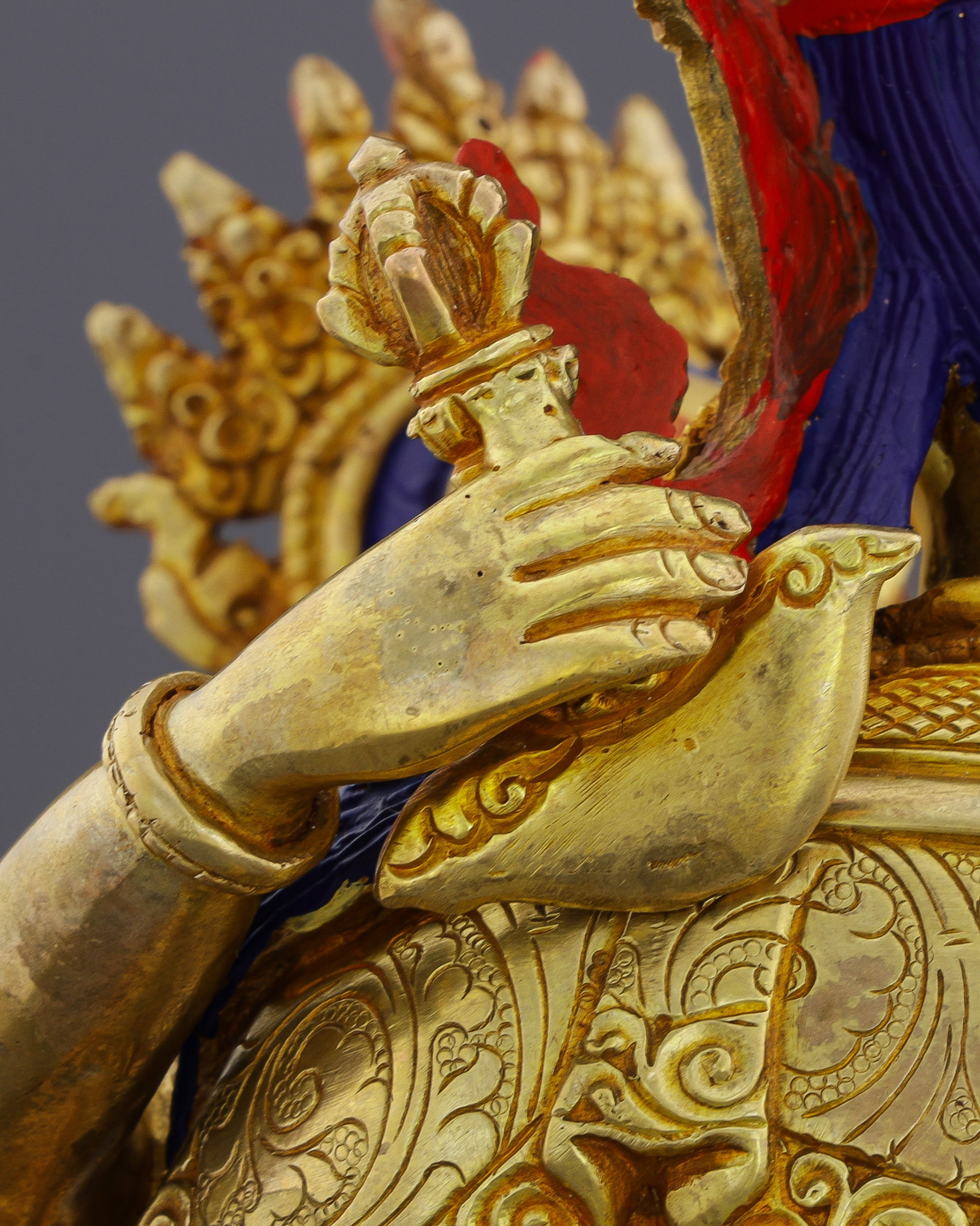 Purity Embodied | Magnificent 24K Gold Vajrasattva Shakti Statue from Nepal - Authentic Handcrafted Statue