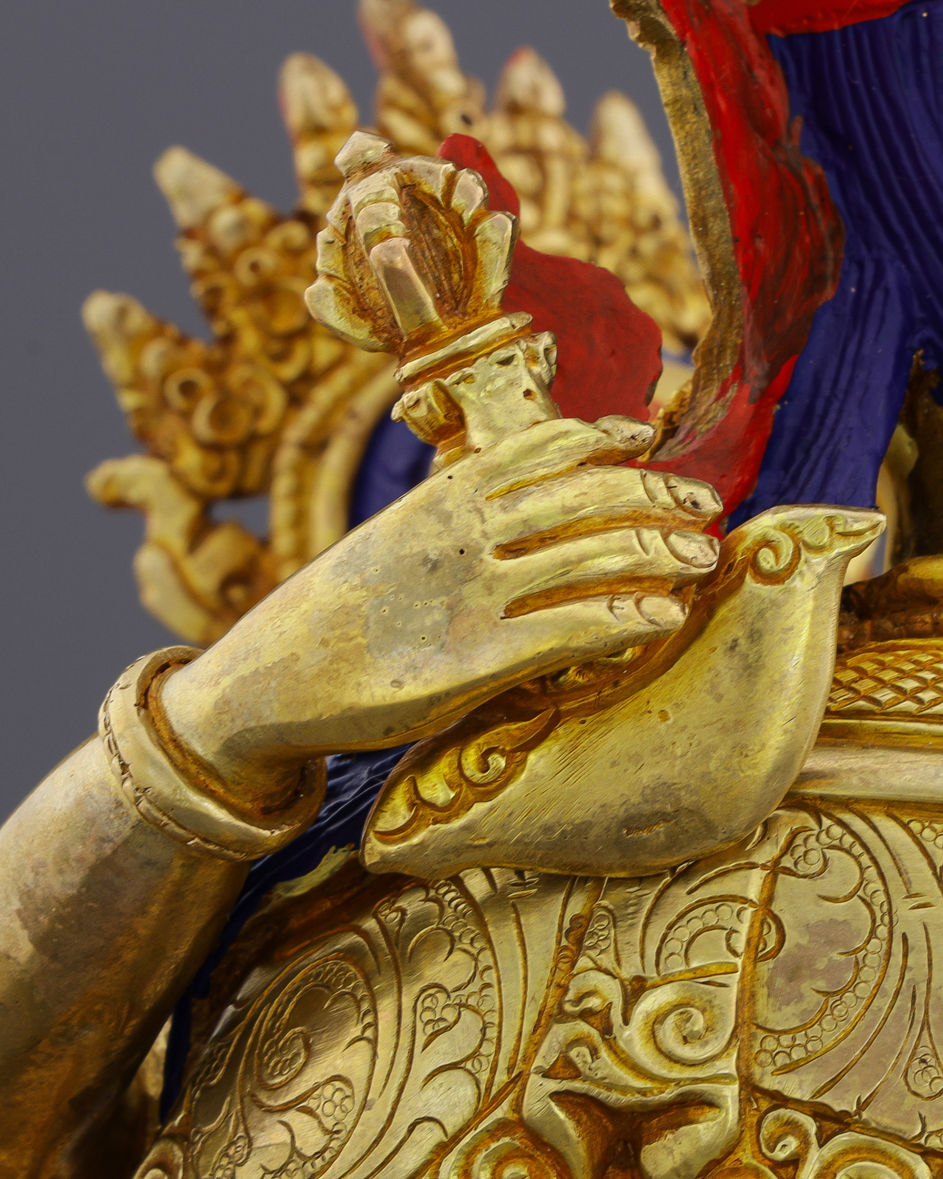 Purity Embodied | Magnificent 24K Gold Vajrasattva Shakti Statue from Nepal