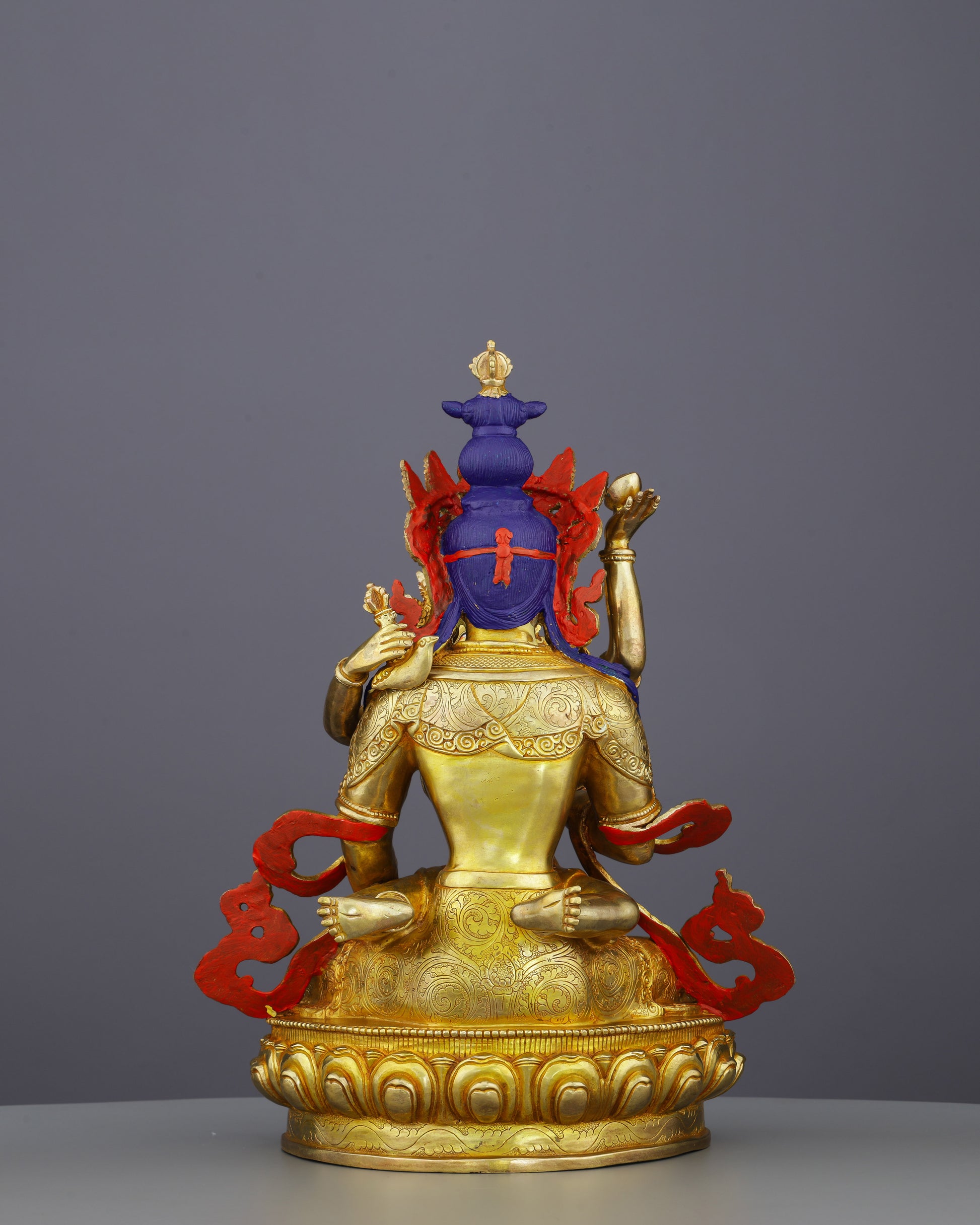 Purity Embodied | Magnificent 24K Gold Vajrasattva Shakti Statue from Nepal - Authentic Handcrafted Statue