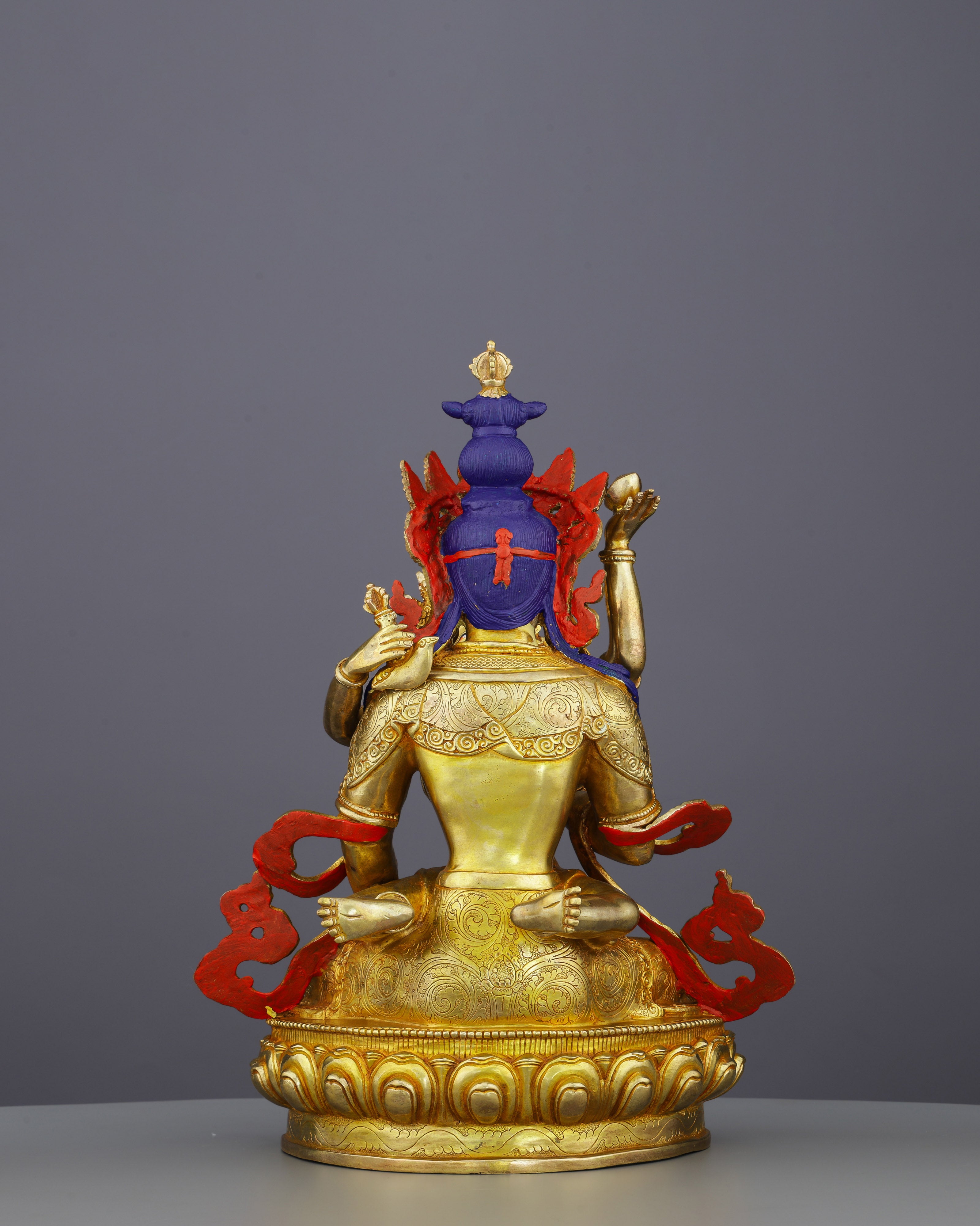 Purity Embodied | Magnificent 24K Gold Vajrasattva Shakti Statue from Nepal