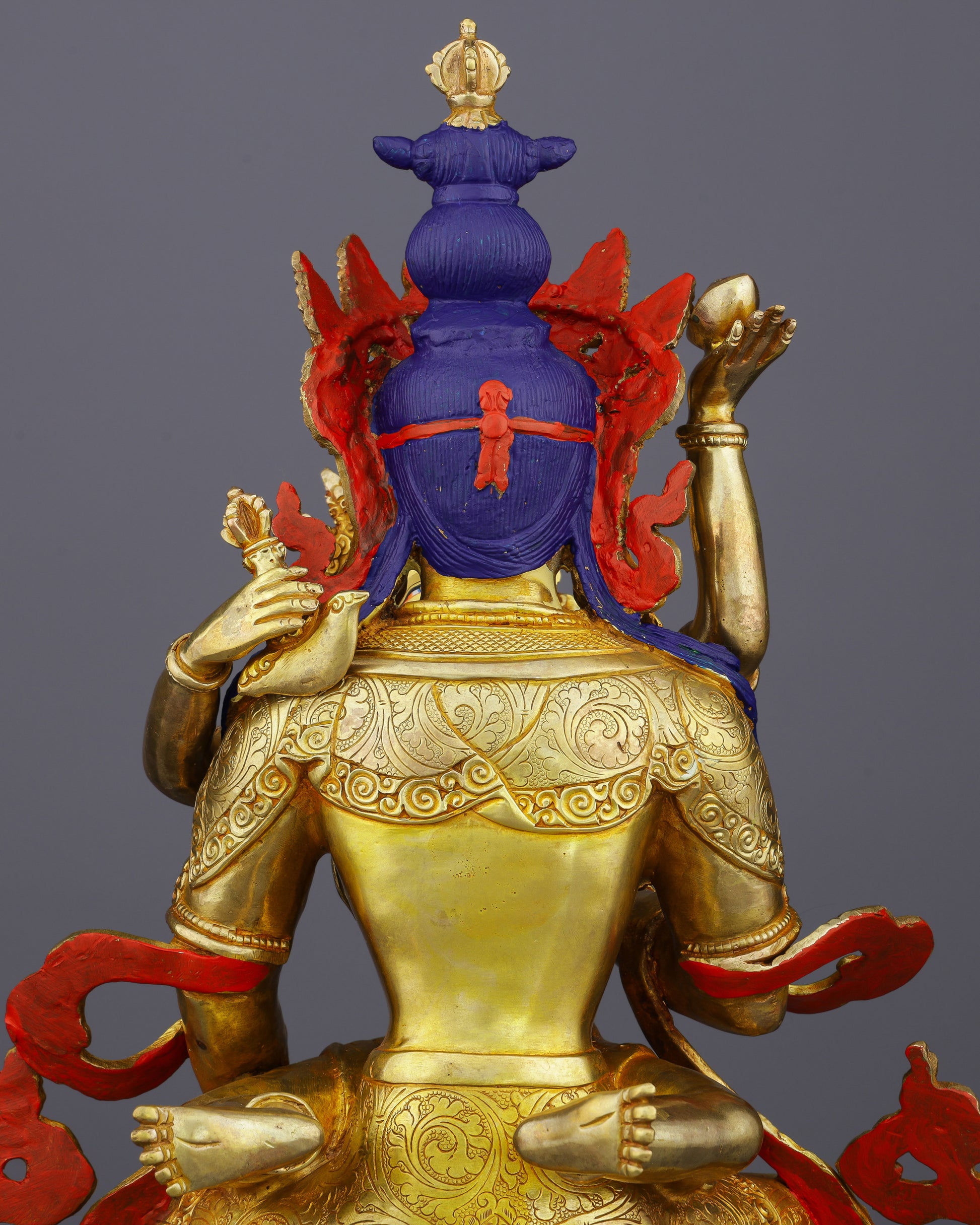 Purity Embodied | Magnificent 24K Gold Vajrasattva Shakti Statue from Nepal - Authentic Handcrafted Statue