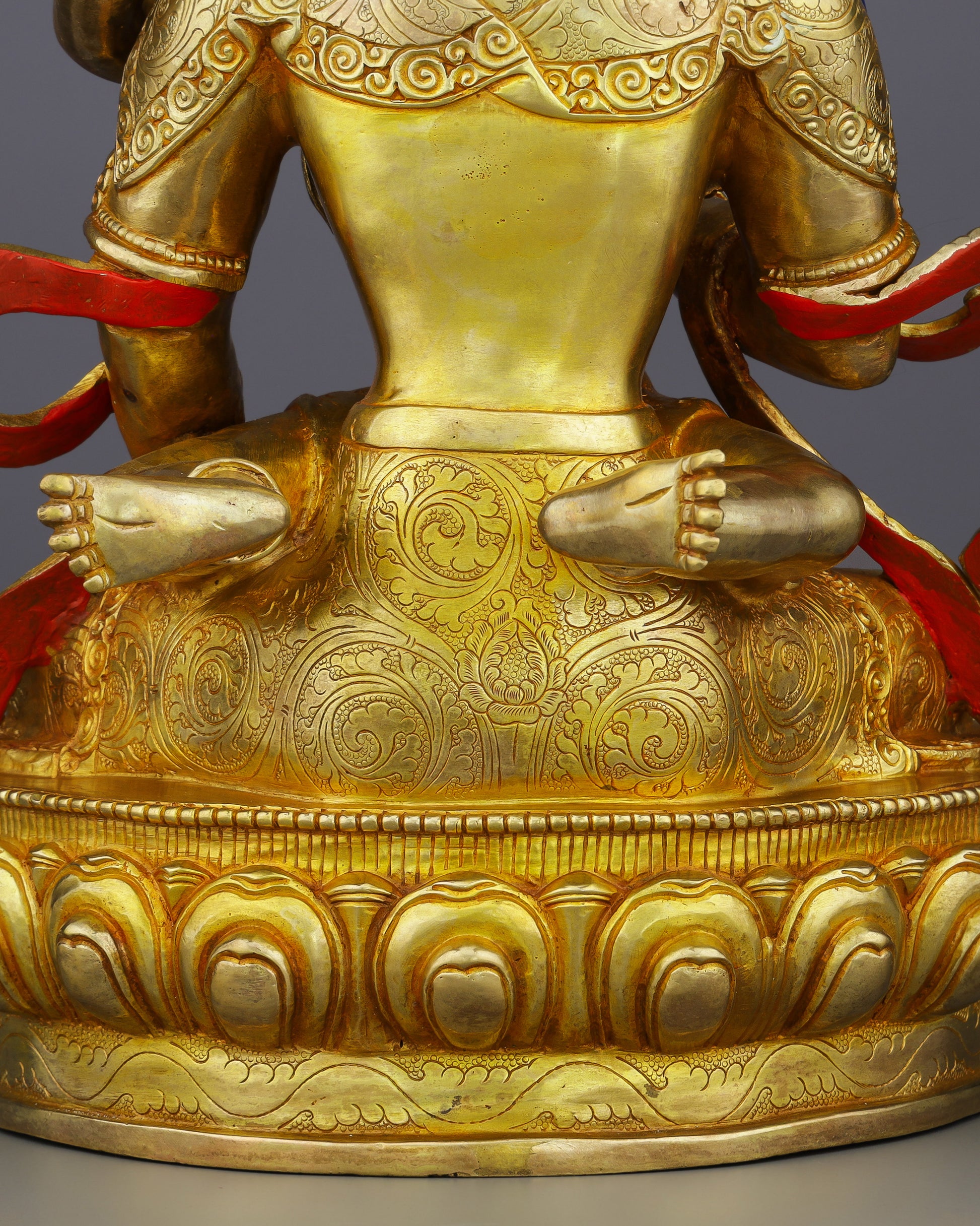 Purity Embodied | Magnificent 24K Gold Vajrasattva Shakti Statue from Nepal - Authentic Handcrafted Statue