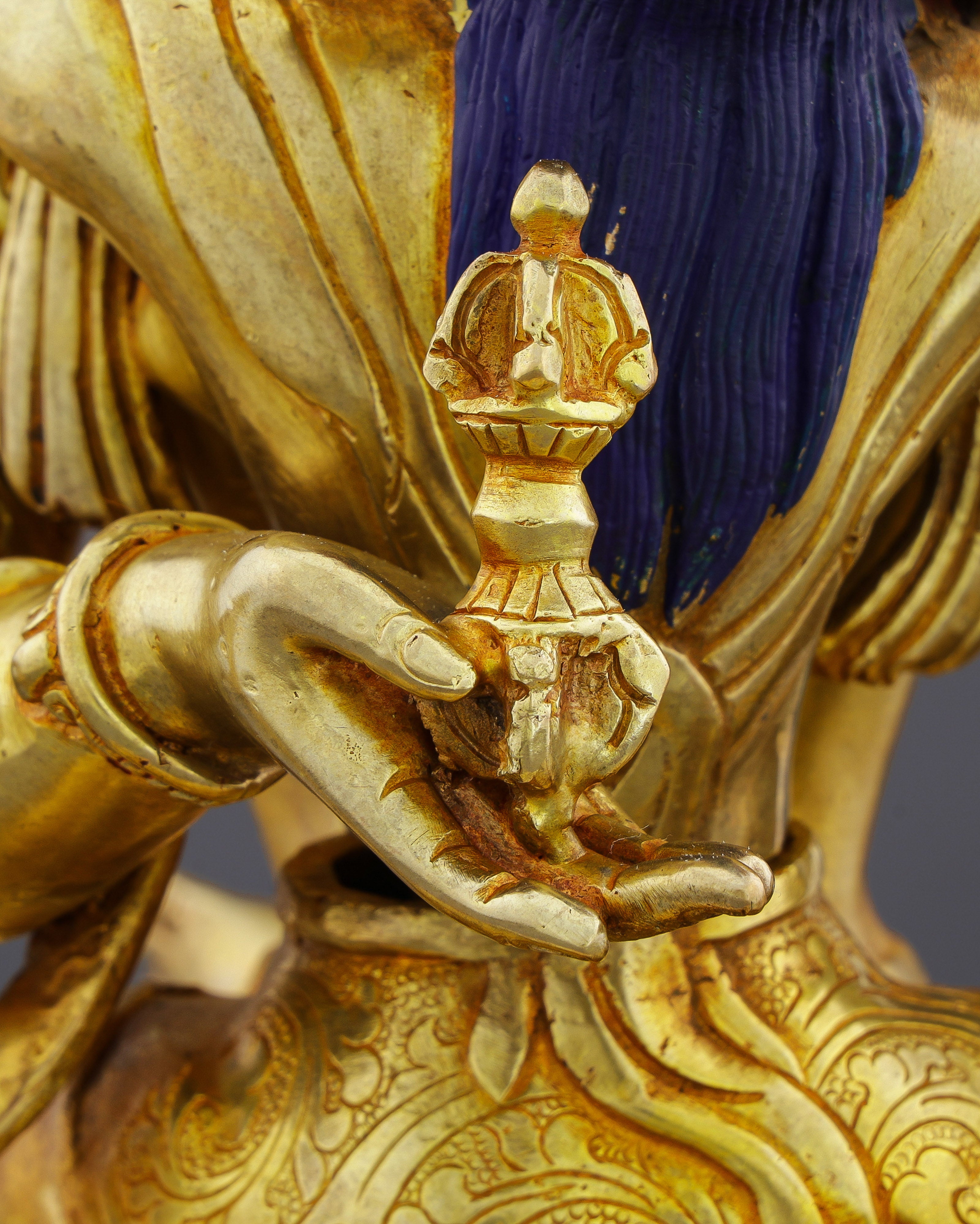 Purity Embodied | Magnificent 24K Gold Vajrasattva Shakti Statue from Nepal