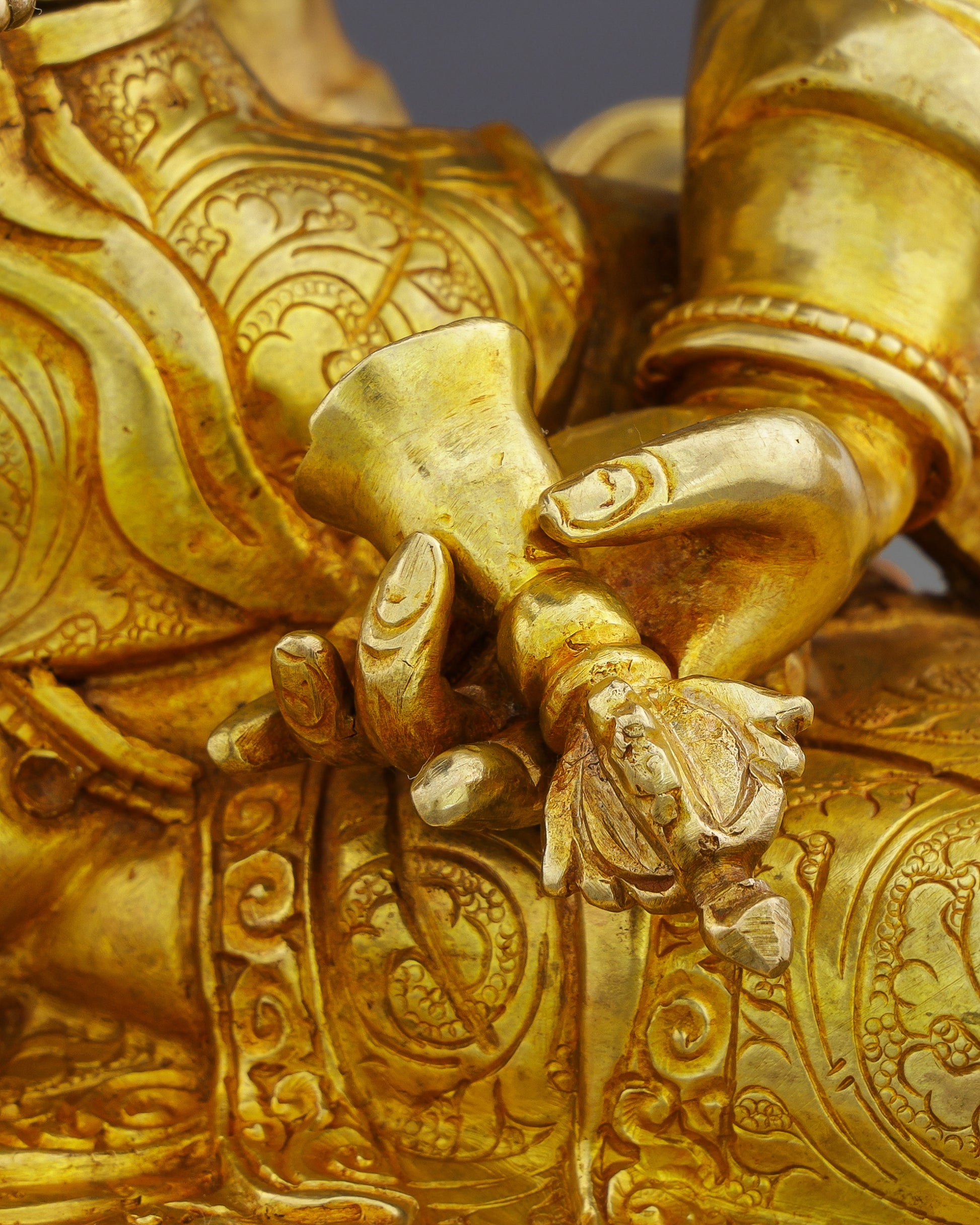 Purity Embodied | Magnificent 24K Gold Vajrasattva Shakti Statue from Nepal - Authentic Handcrafted Statue
