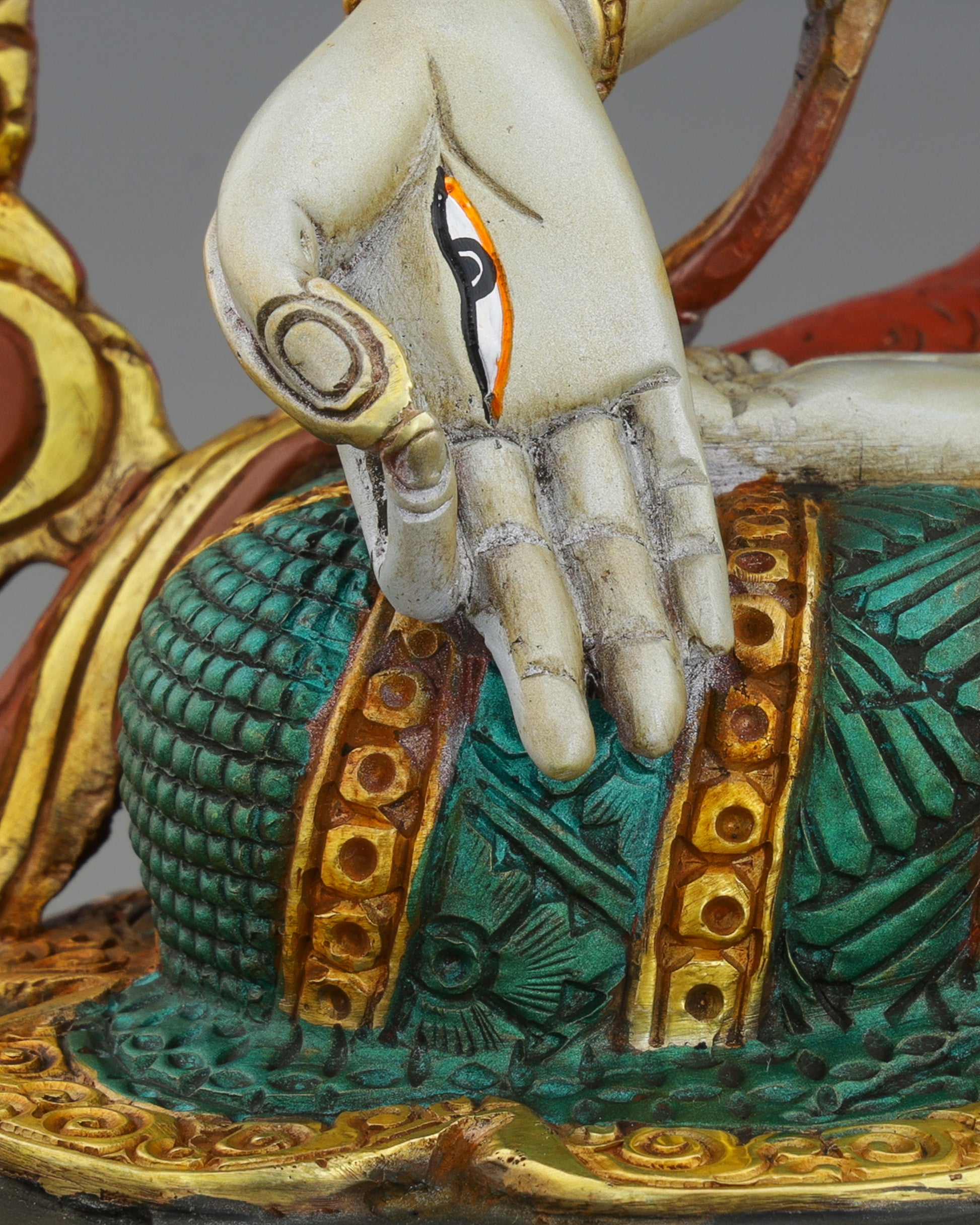 Eternal Compassion | Exquisite Nepalese White Tara Statue with Seven Eyes - Authentic Handcrafted Statue
