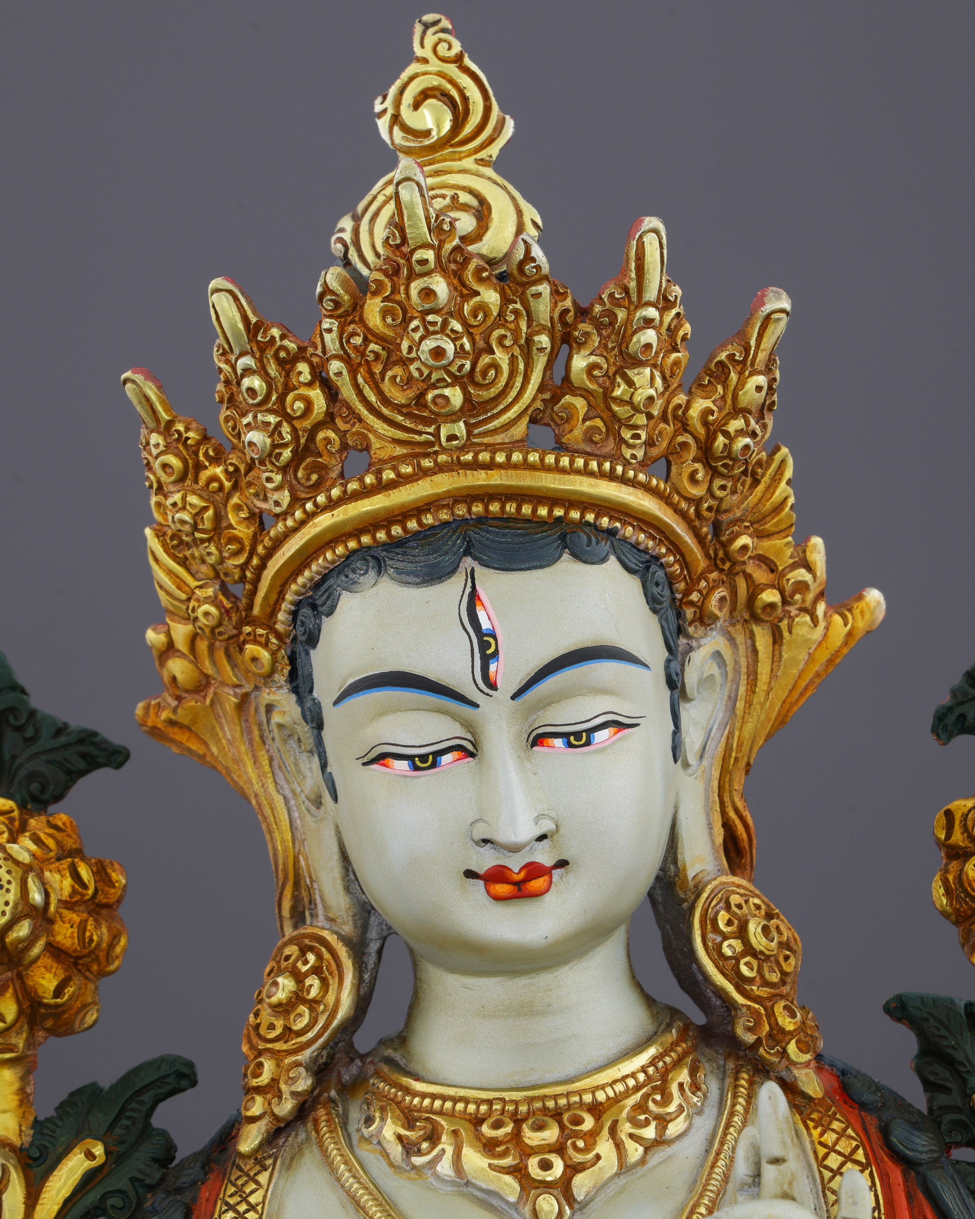 Eternal Compassion | Exquisite Nepalese White Tara Statue with Seven Eyes