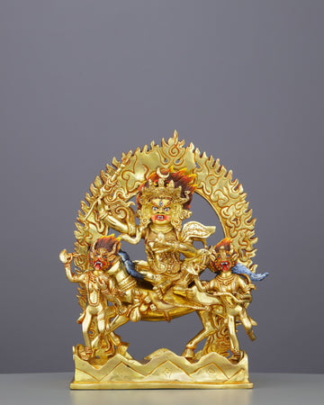 Protectress Supreme | Magnificent 24K Gold Palden Lhamo Statue
