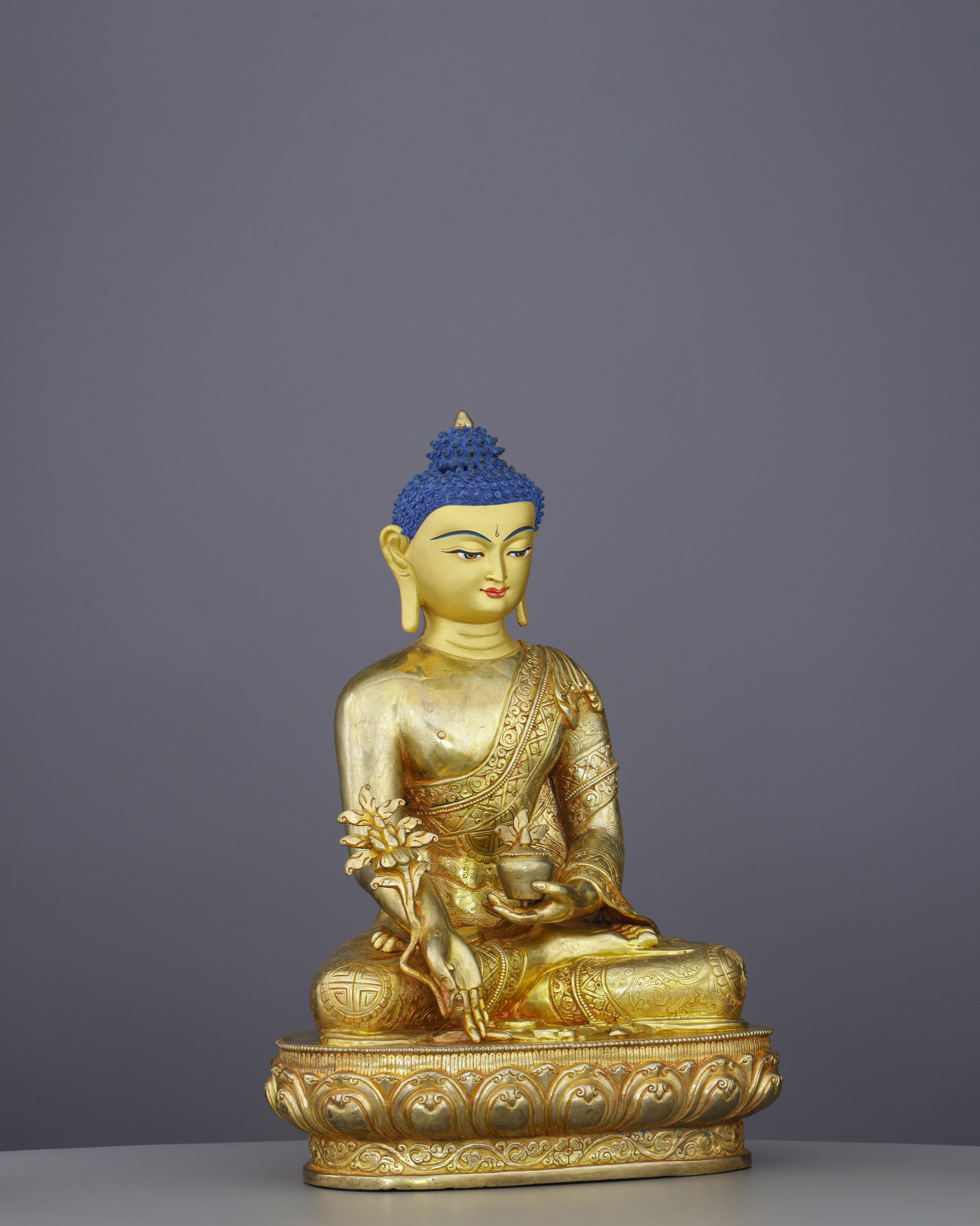 Healing Radiance | Exquisite 24K Gold Medicine Buddha Statue