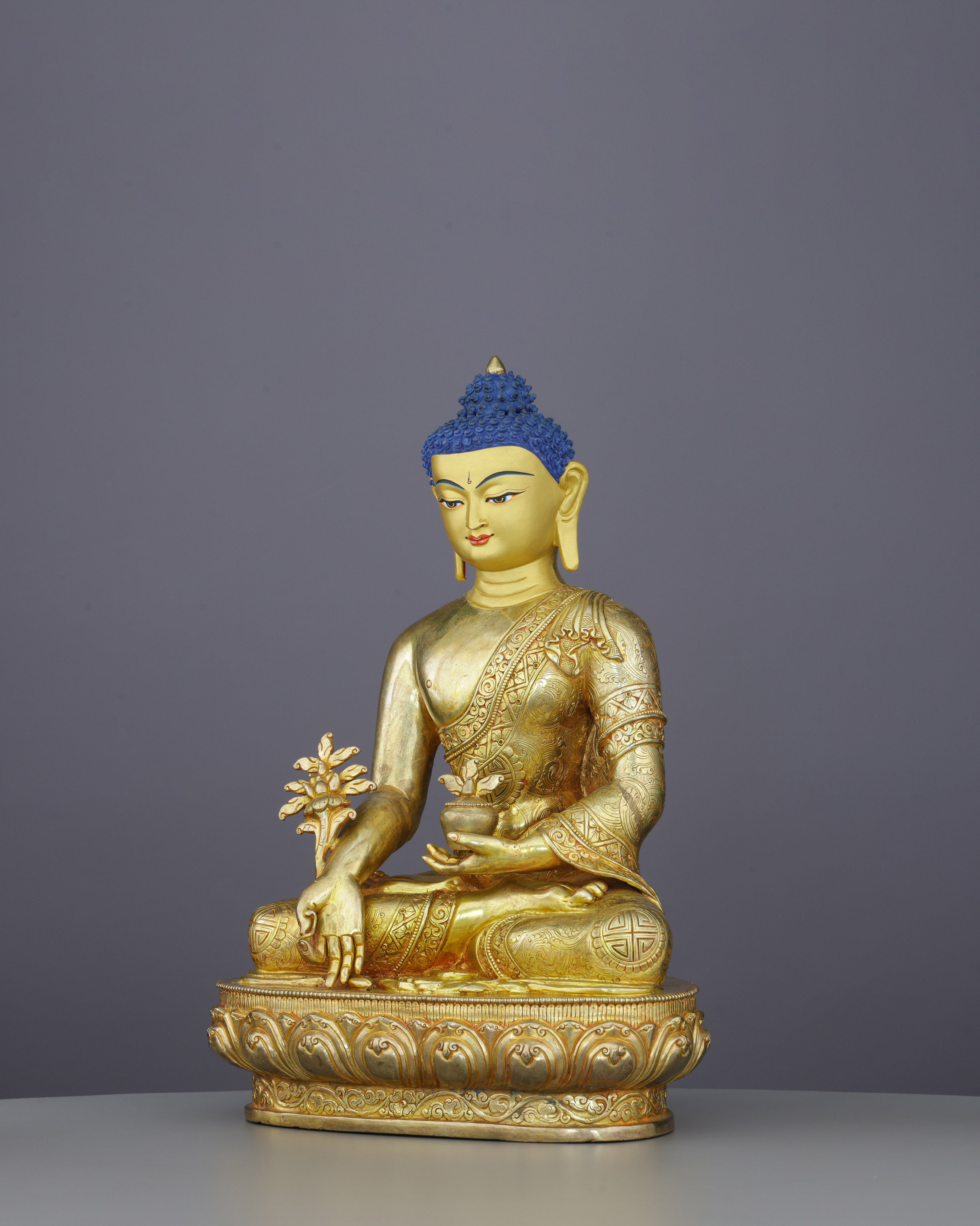 Healing Radiance | Exquisite 24K Gold Medicine Buddha Statue