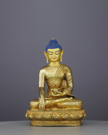 Enlightenment Embodied | Stunning 24K Gold Sakyamuni Buddha Statue