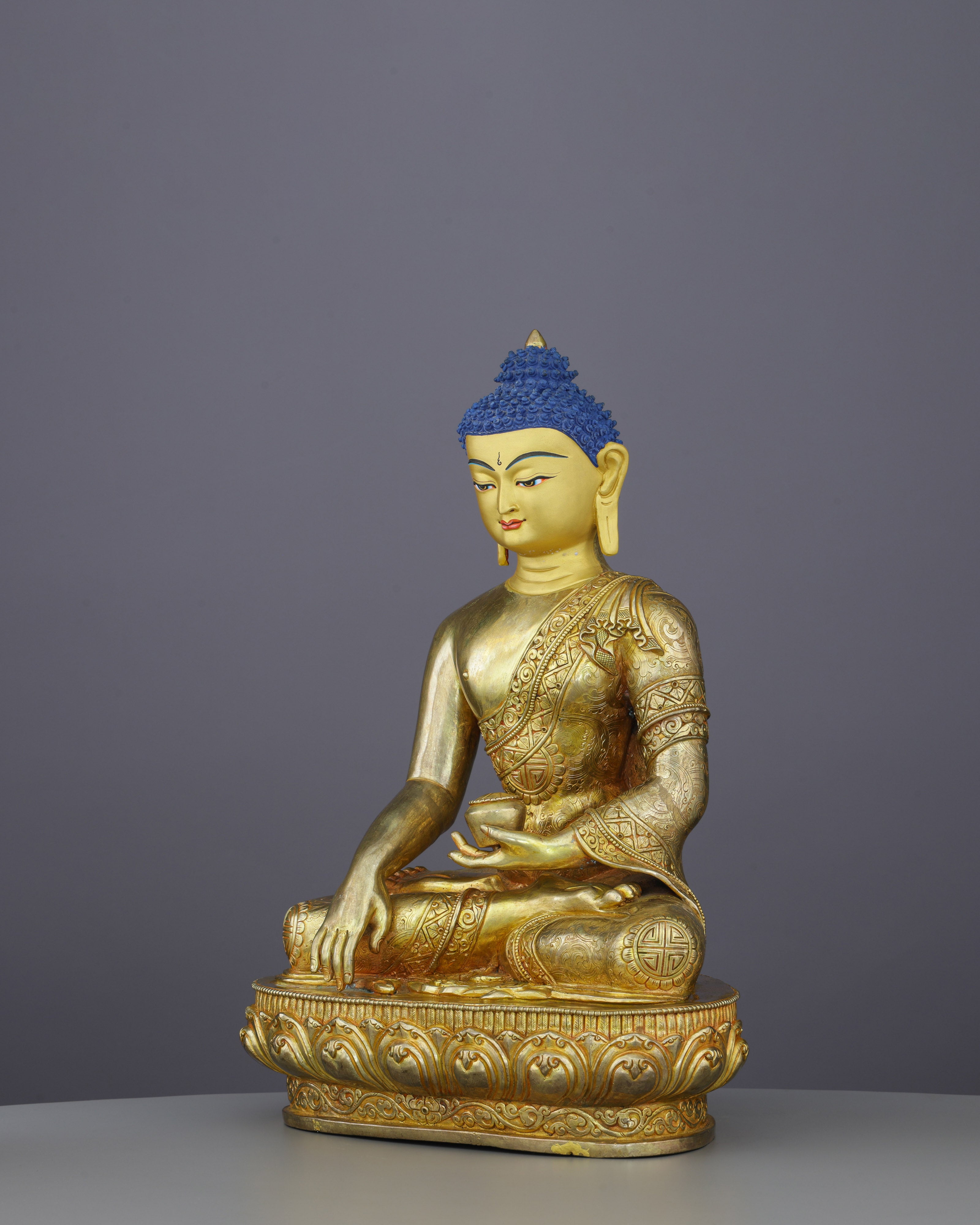 Enlightenment Embodied | Stunning 24K Gold Sakyamuni Buddha Statue