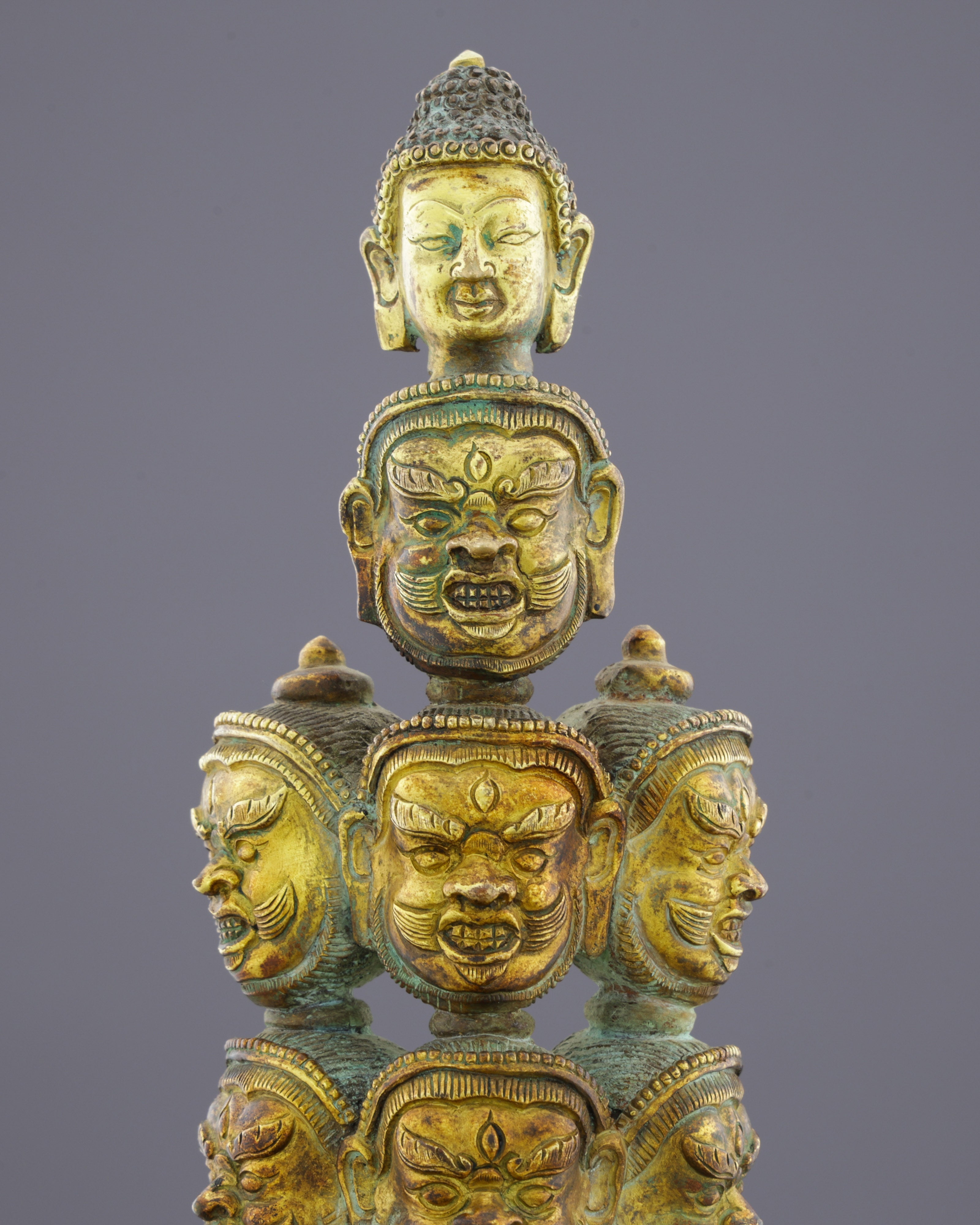 Eleven-Faced Compassion | The Magnificent Antique Ekadashi Lokheswor Statue