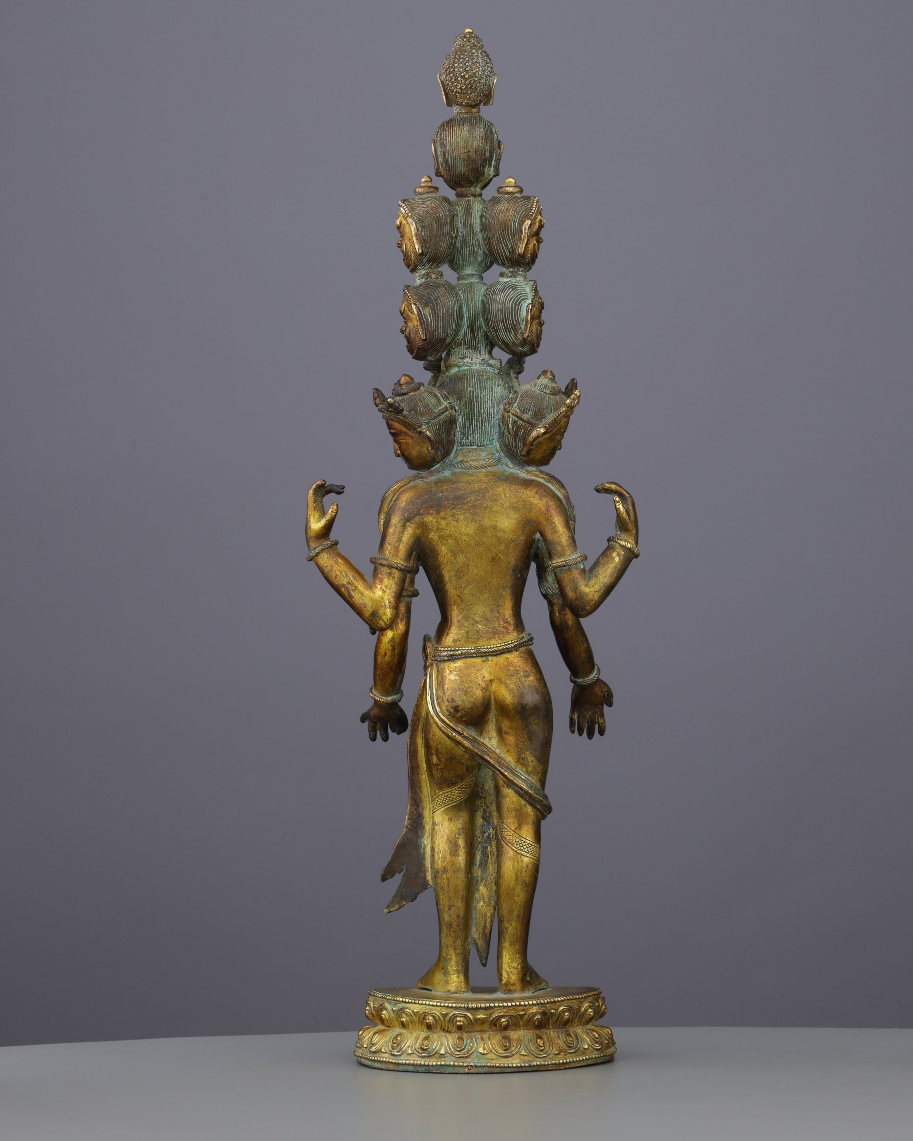 Eleven-Faced Compassion | The Magnificent Antique Ekadashi Lokheswor Statue