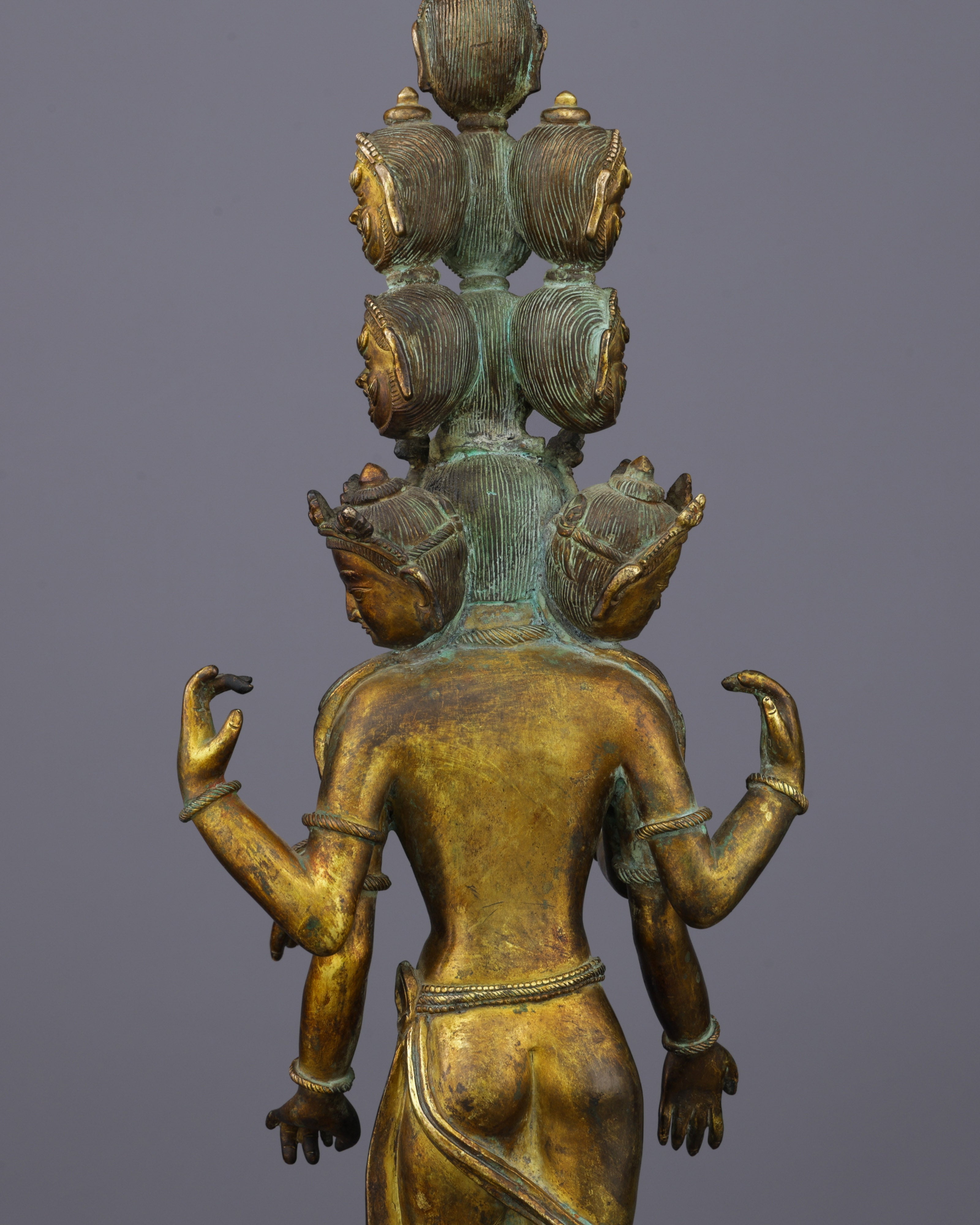 Eleven-Faced Compassion | The Magnificent Antique Ekadashi Lokheswor Statue