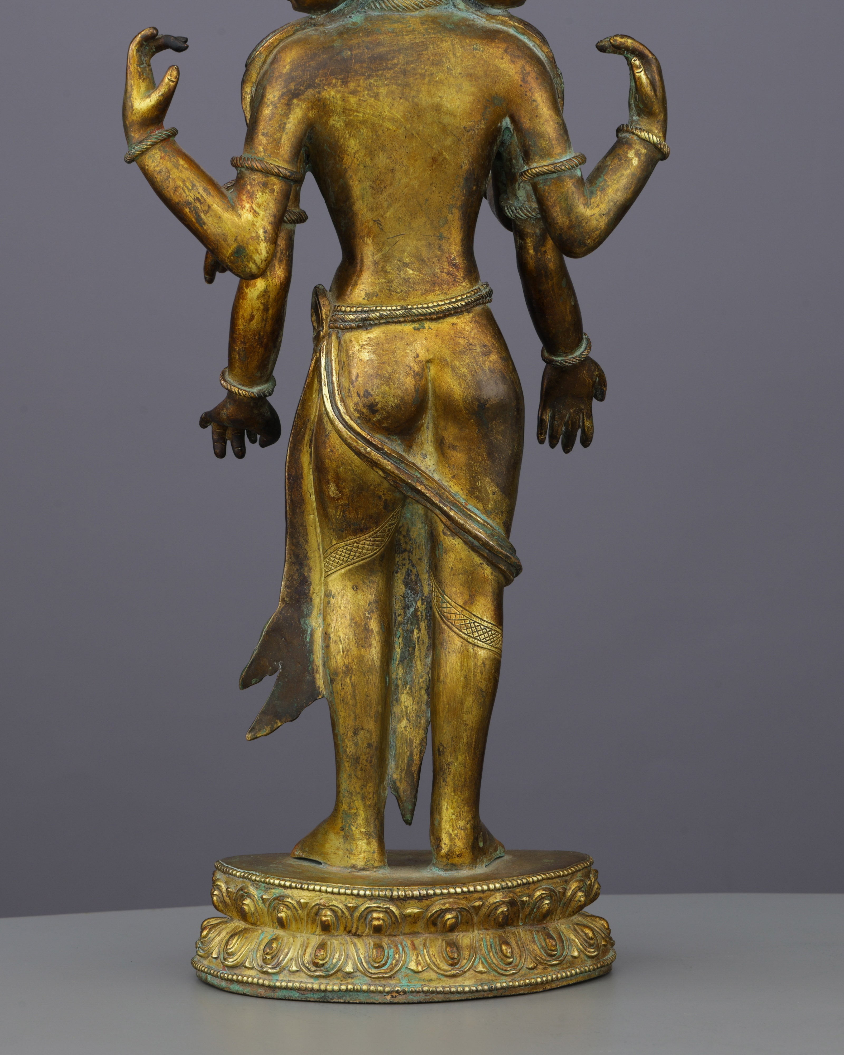 Eleven-Faced Compassion | The Magnificent Antique Ekadashi Lokheswor Statue