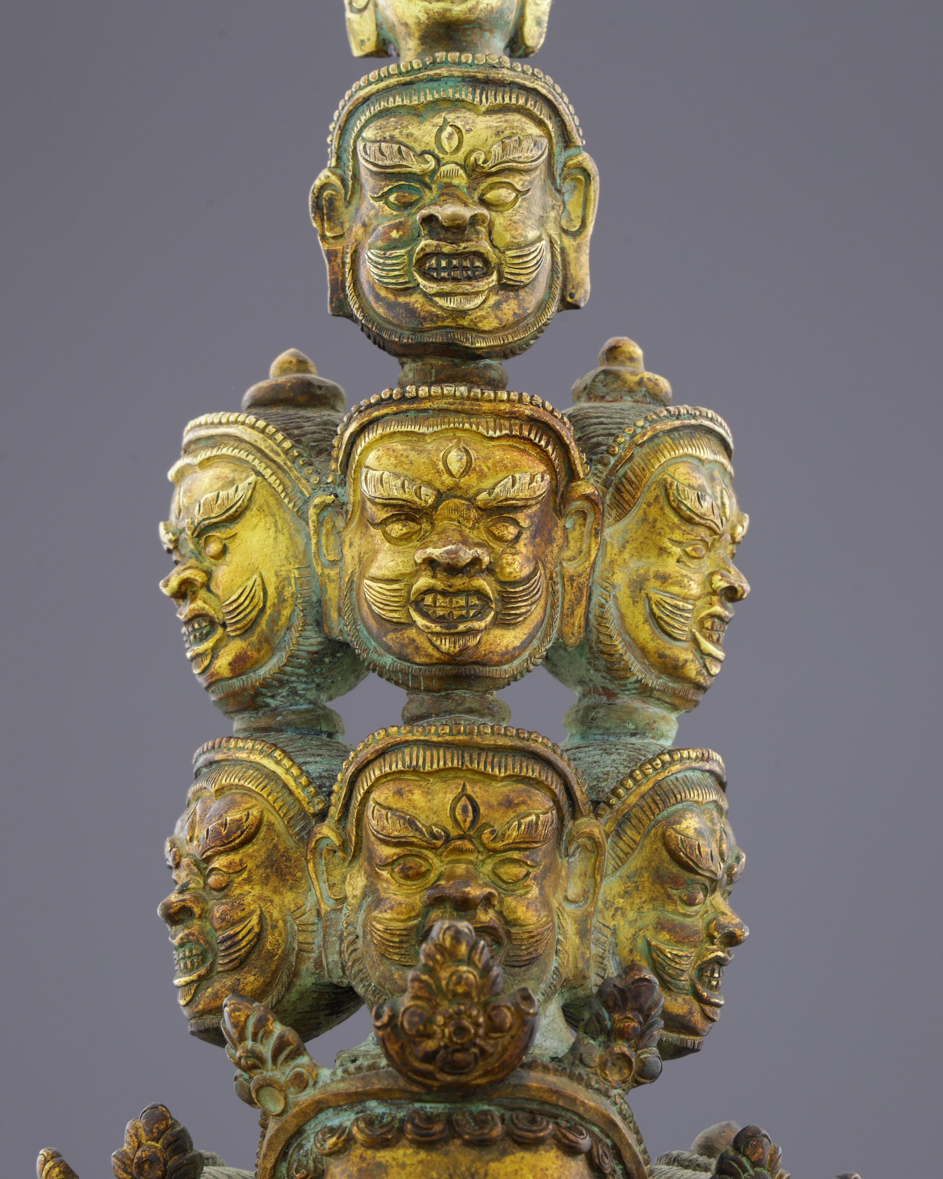 Eleven-Faced Compassion | The Magnificent Antique Ekadashi Lokheswor Statue