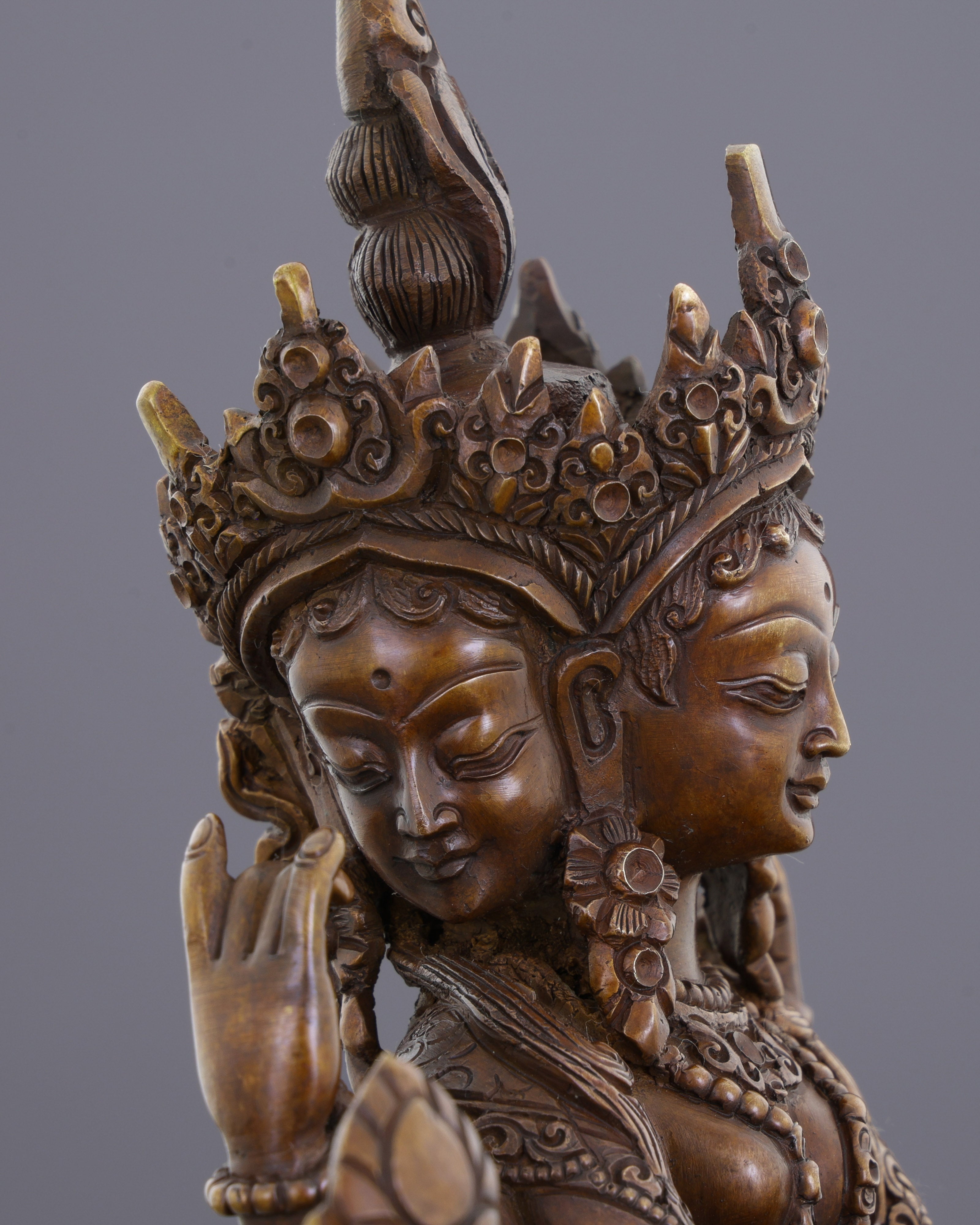Abundance Goddess | Stunning Oxidized Six-Armed Vasudhara Statue