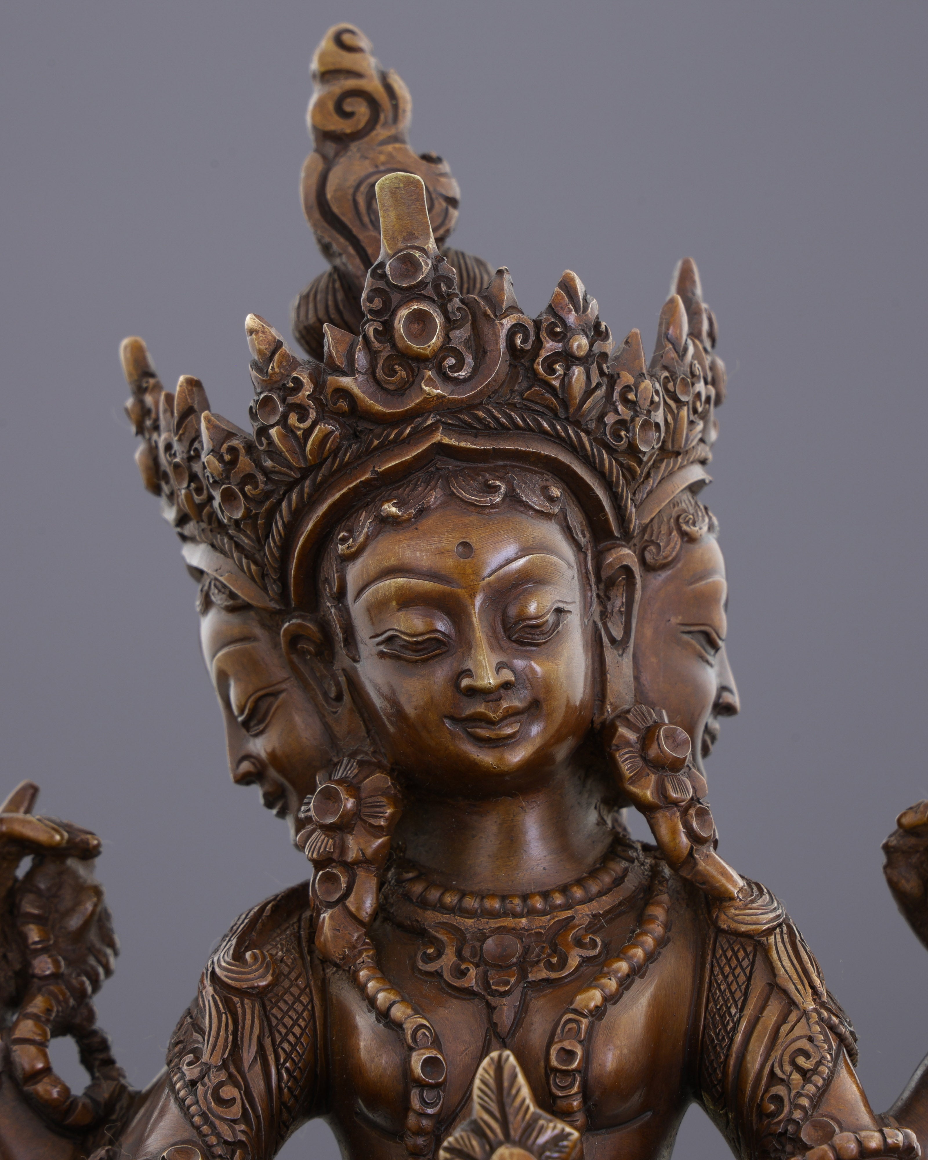 Abundance Goddess | Stunning Oxidized Six-Armed Vasudhara Statue