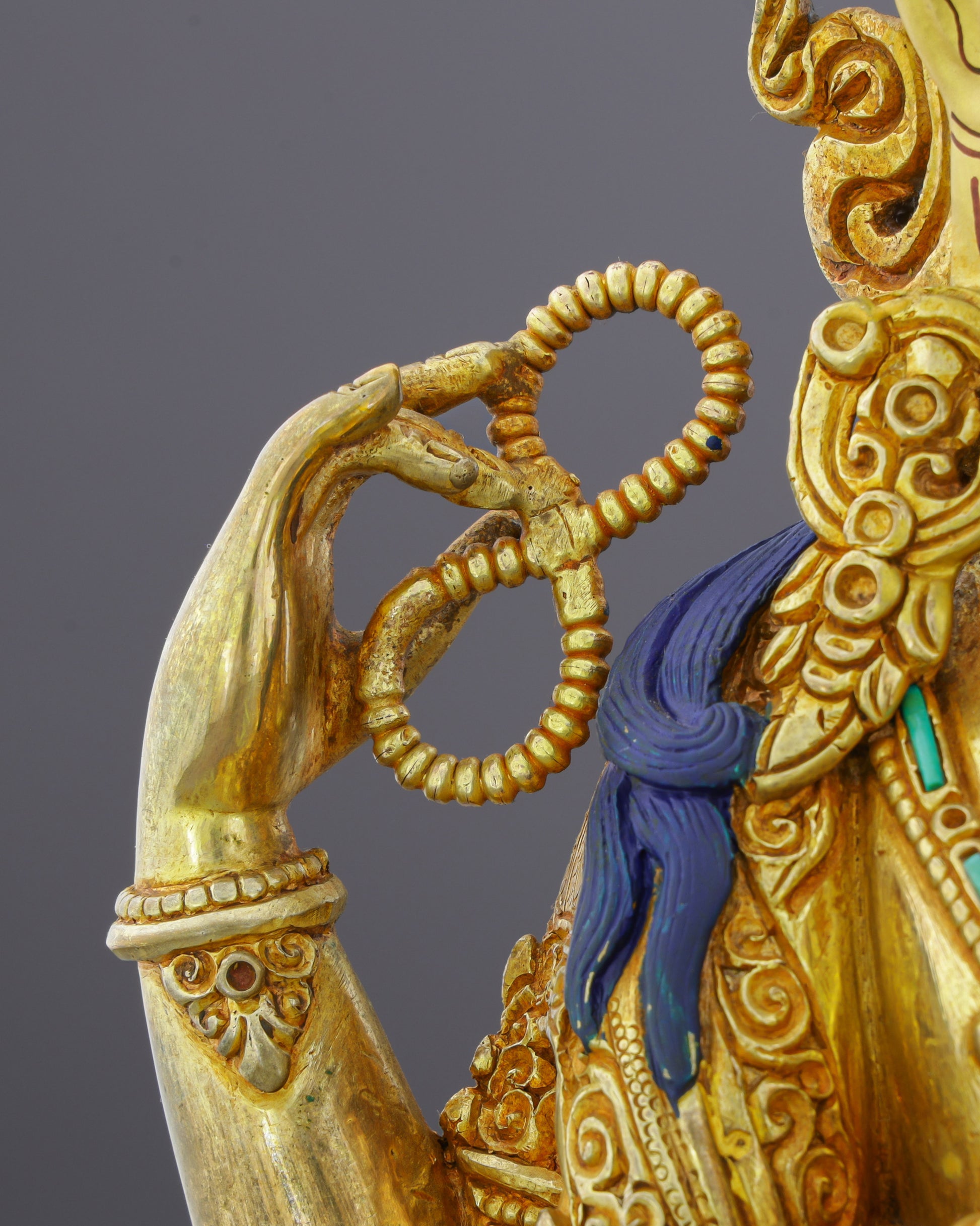 Chengresi Statue | Four-Armed Compassion Buddha in Radiant Gold - Authentic Handcrafted Statue