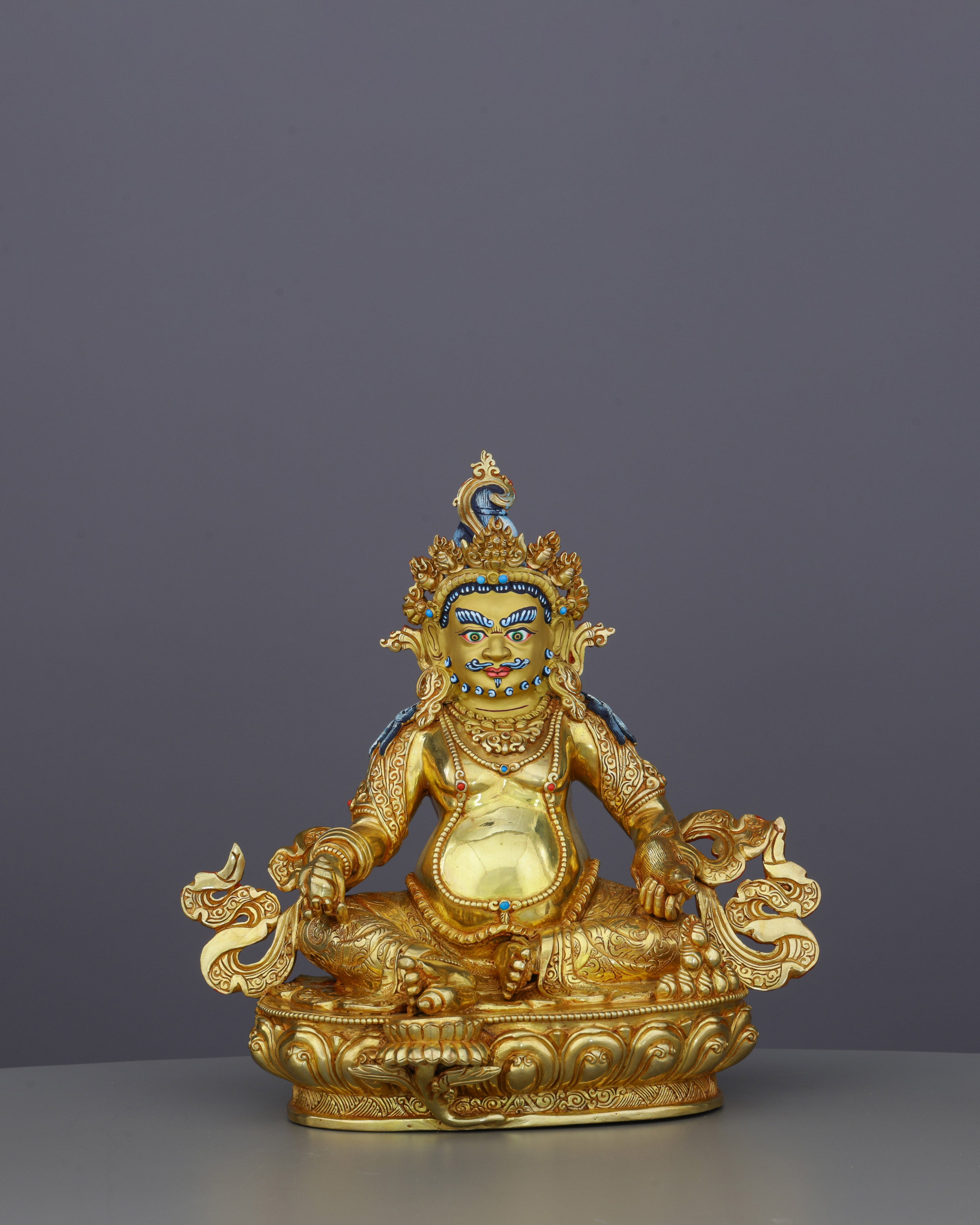 Golden Treasure Guardian | Handcrafted Nepalese Dzambhala Statue