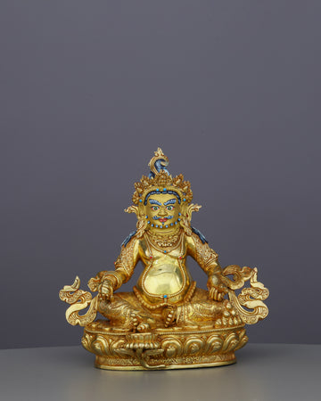 Golden Treasure Guardian | Handcrafted Nepalese Dzambhala Statue