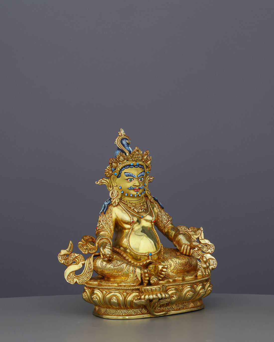Golden Treasure Guardian | Handcrafted Nepalese Dzambhala Statue