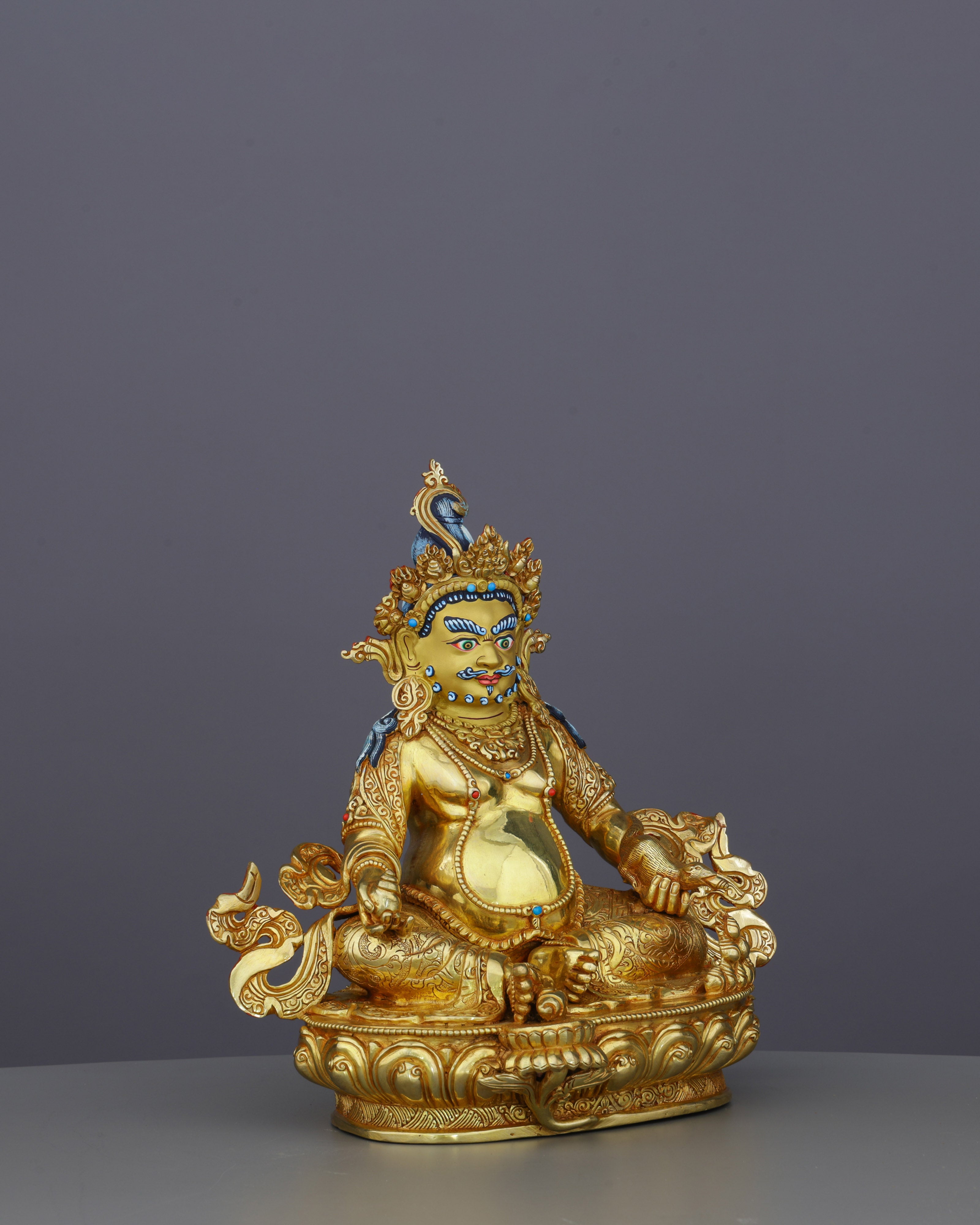 Golden Treasure Guardian | Handcrafted Nepalese Dzambhala Statue