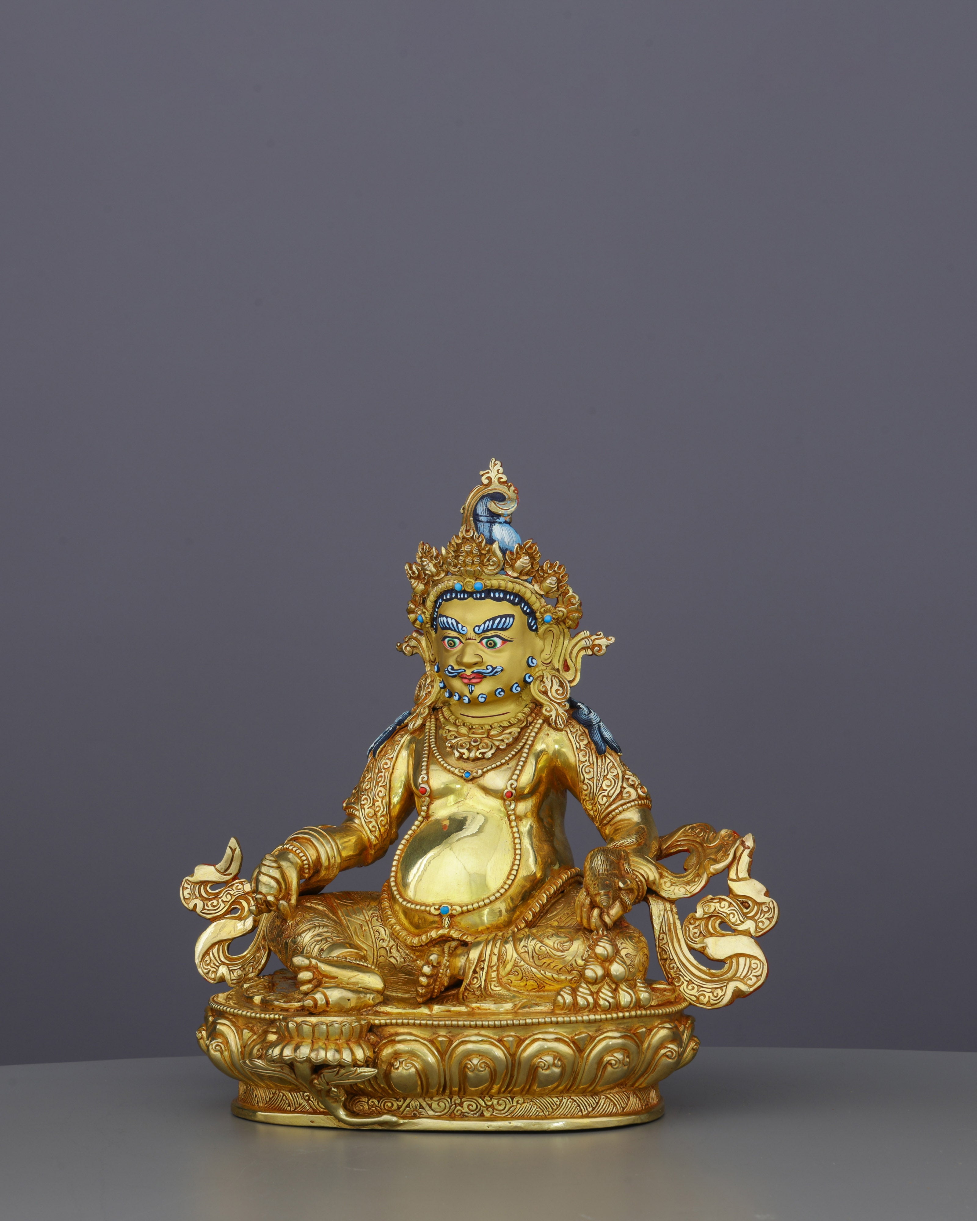 Golden Treasure Guardian | Handcrafted Nepalese Dzambhala Statue