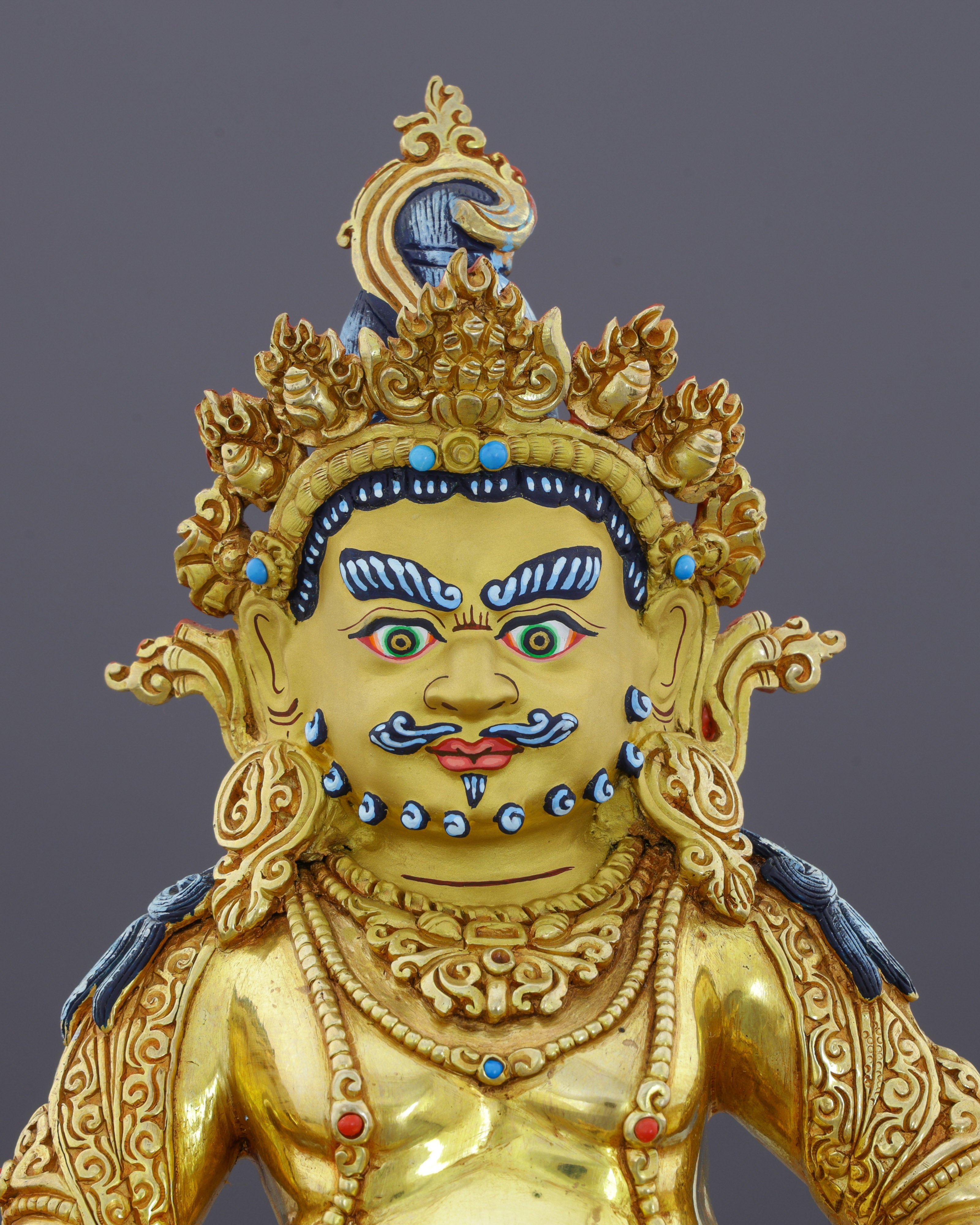 Golden Treasure Guardian | Handcrafted Nepalese Dzambhala Statue
