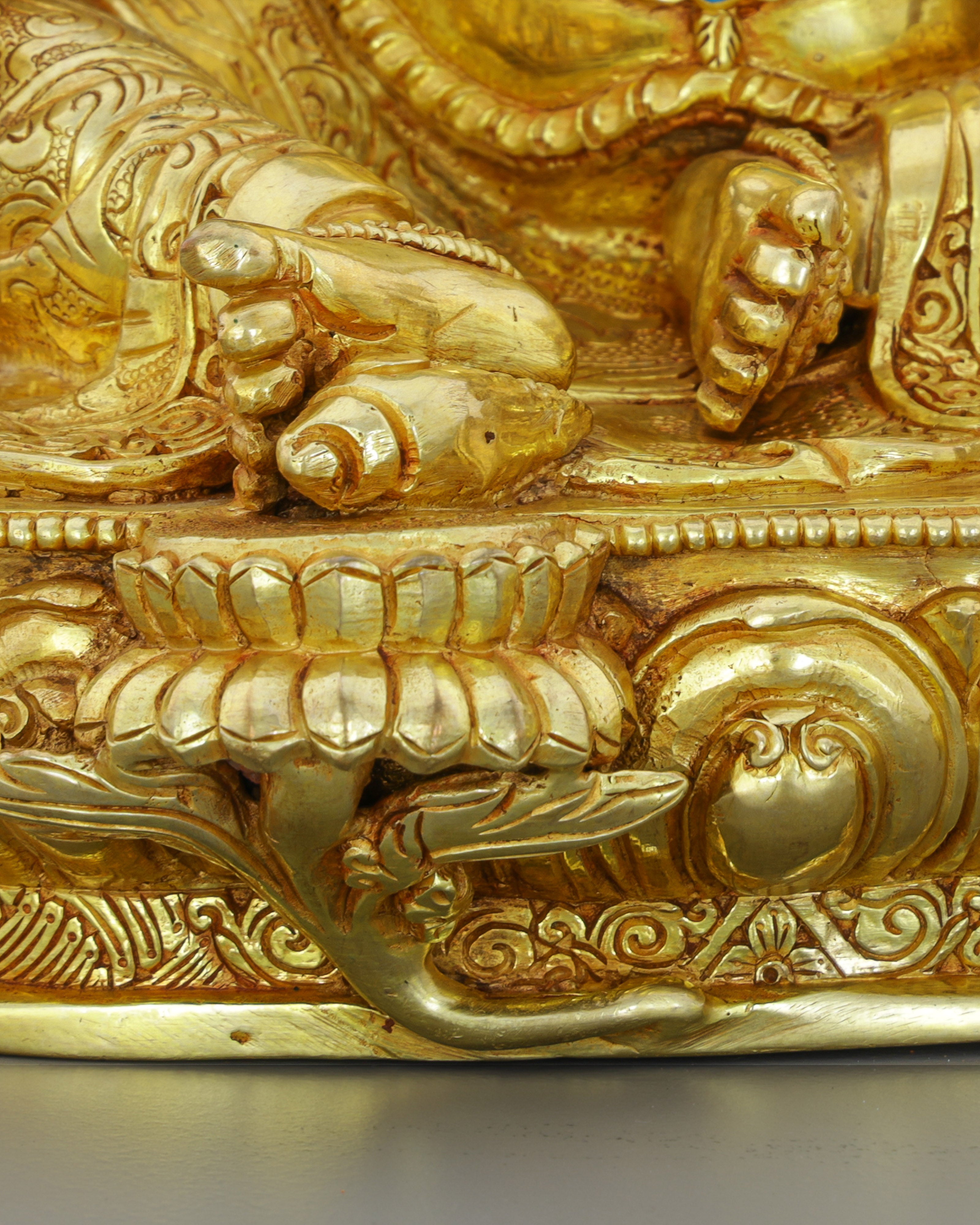 Golden Treasure Guardian | Handcrafted Nepalese Dzambhala Statue