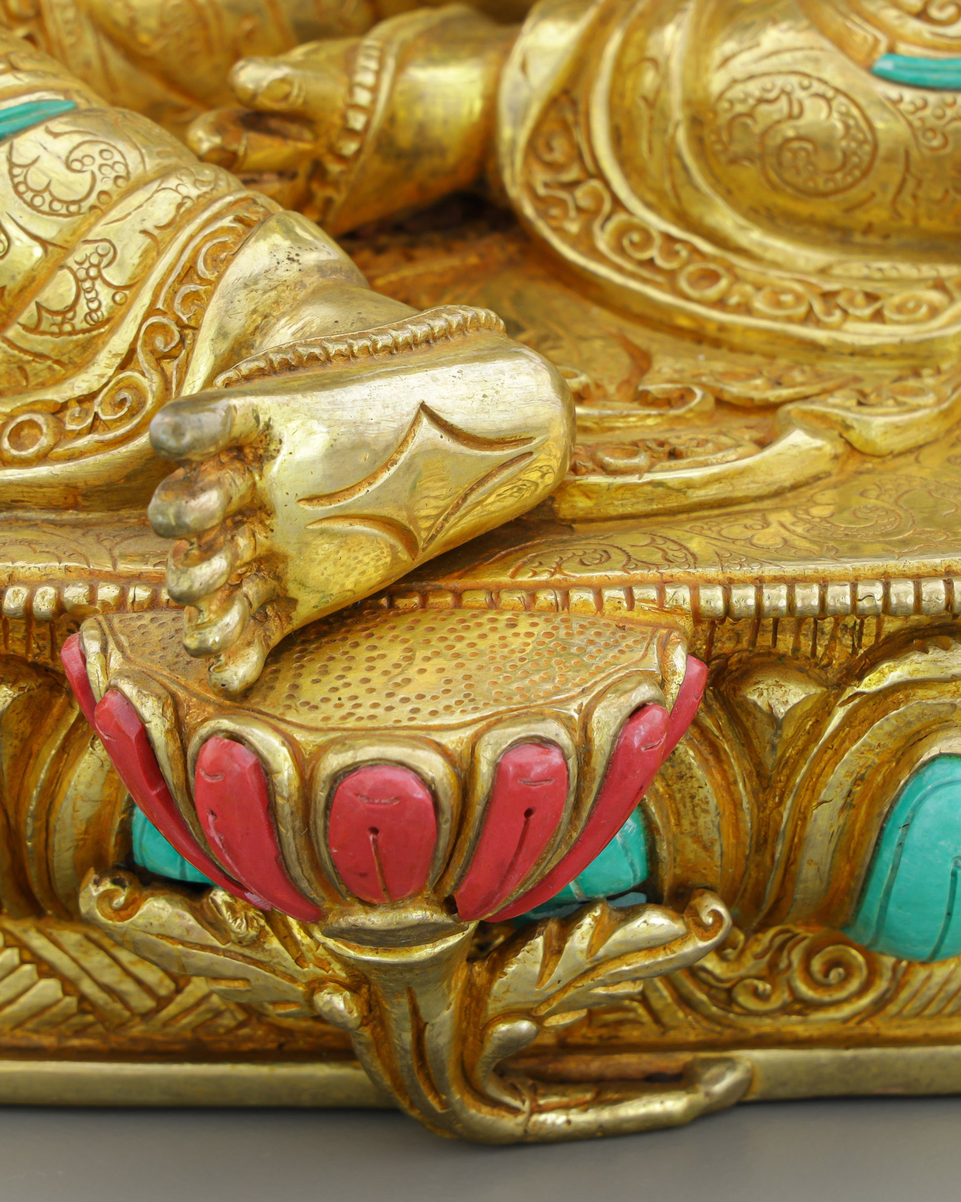 Green Tara | Swift Liberator of Compassion in Golden Splendor - Authentic Handcrafted Statue