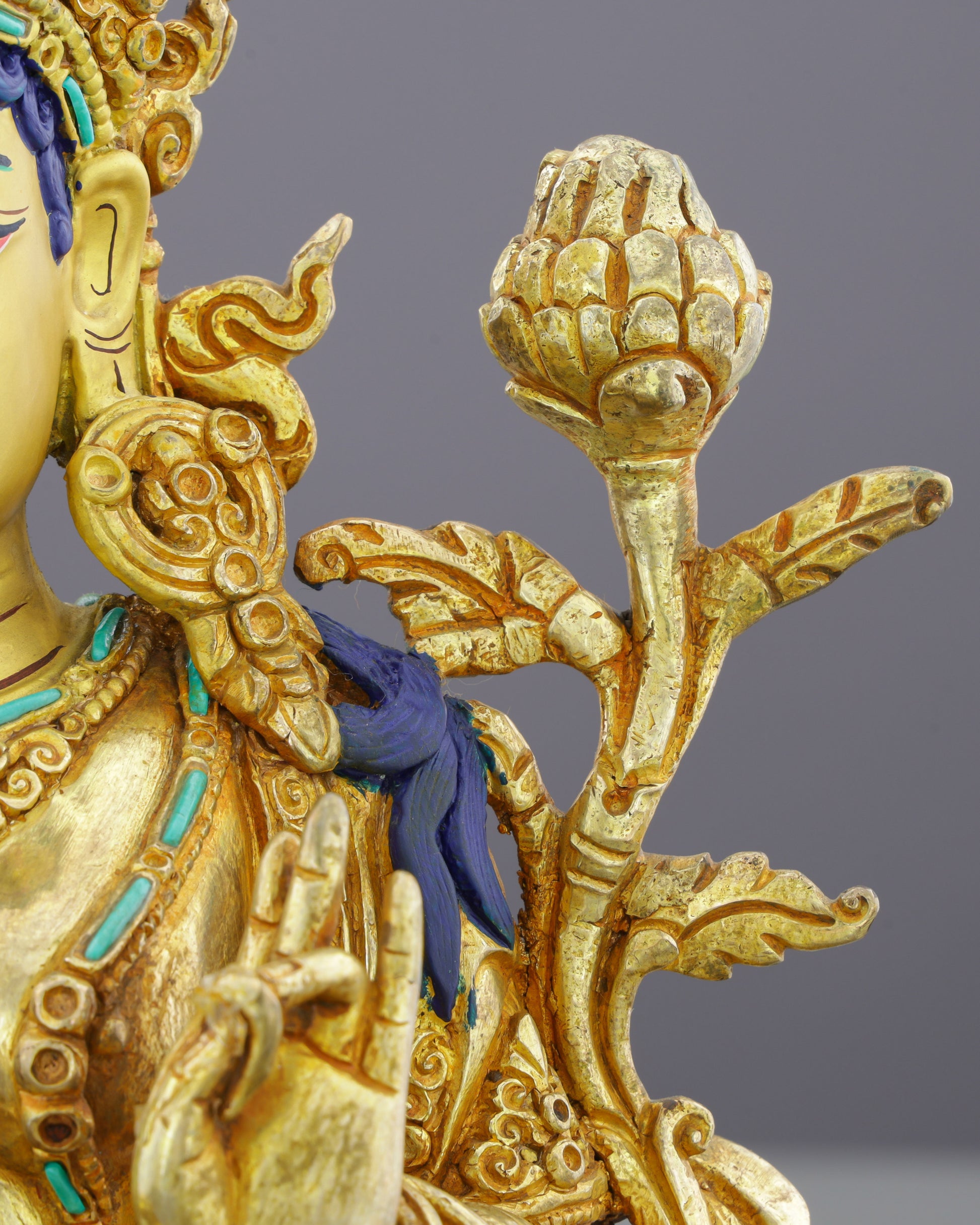 Green Tara | Swift Liberator of Compassion in Golden Splendor - Authentic Handcrafted Statue