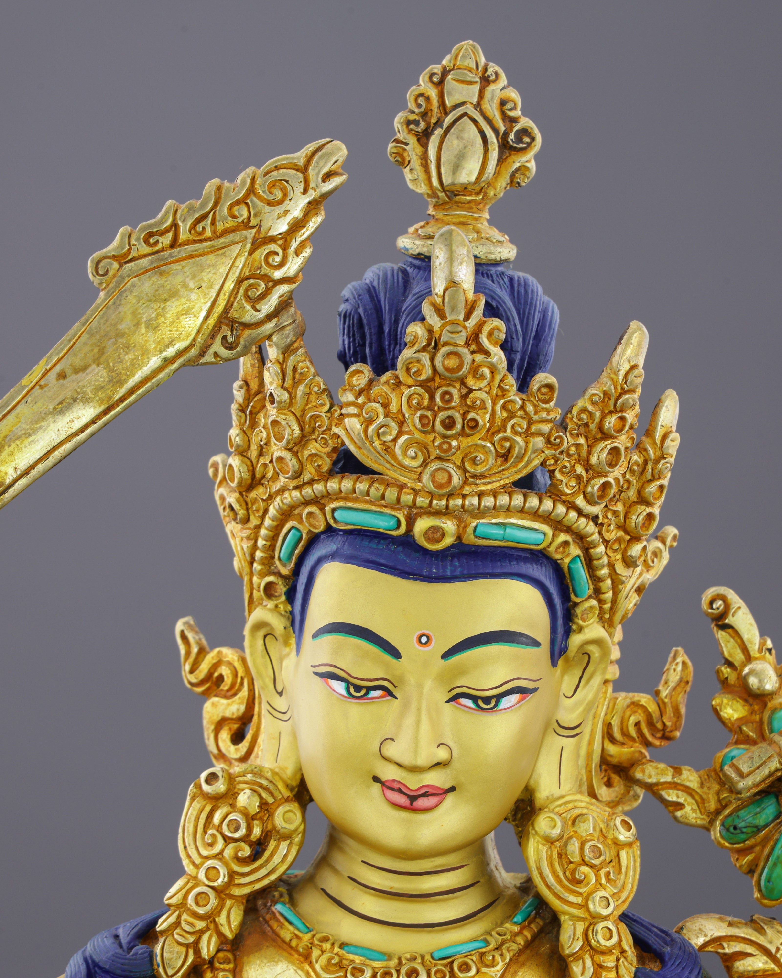 Manjushri | Bodhisattva of Transcendent Wisdom in Celestial Gold