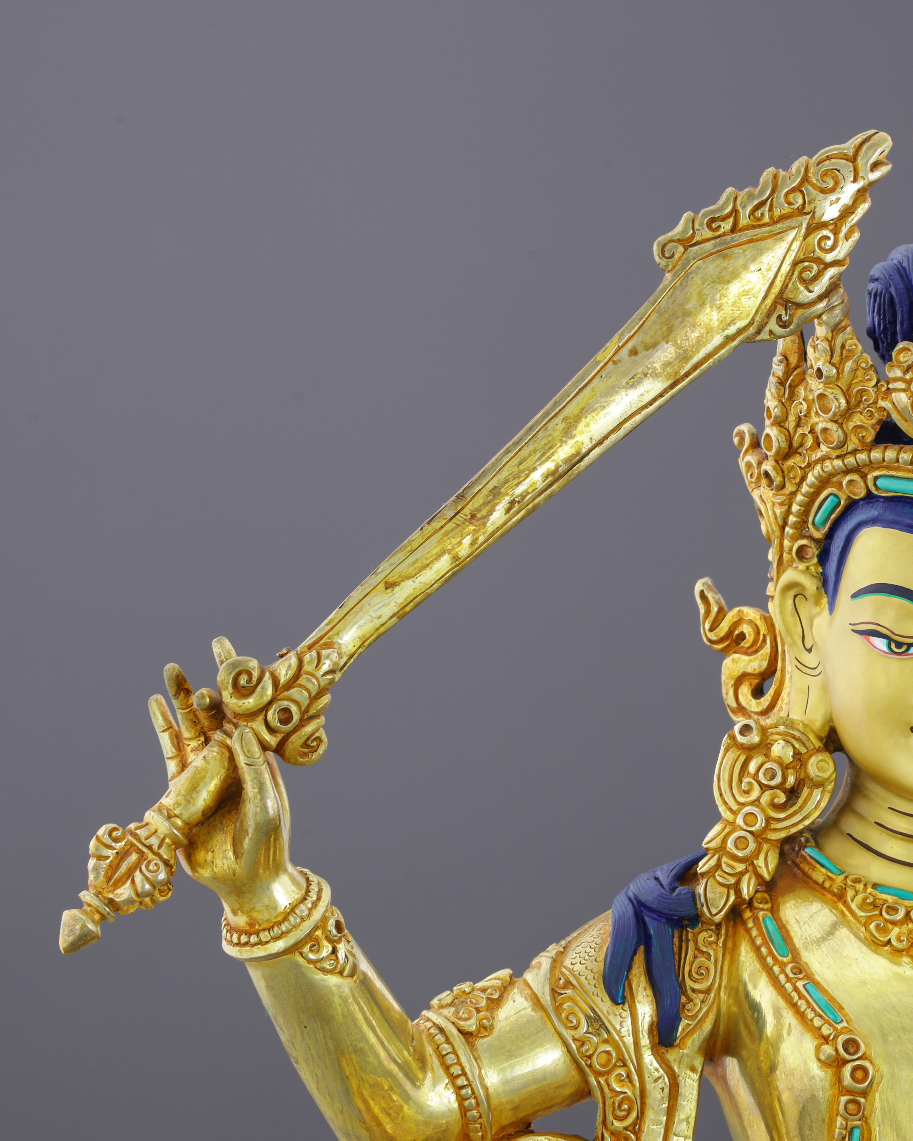 Manjushri | Bodhisattva of Transcendent Wisdom in Celestial Gold
