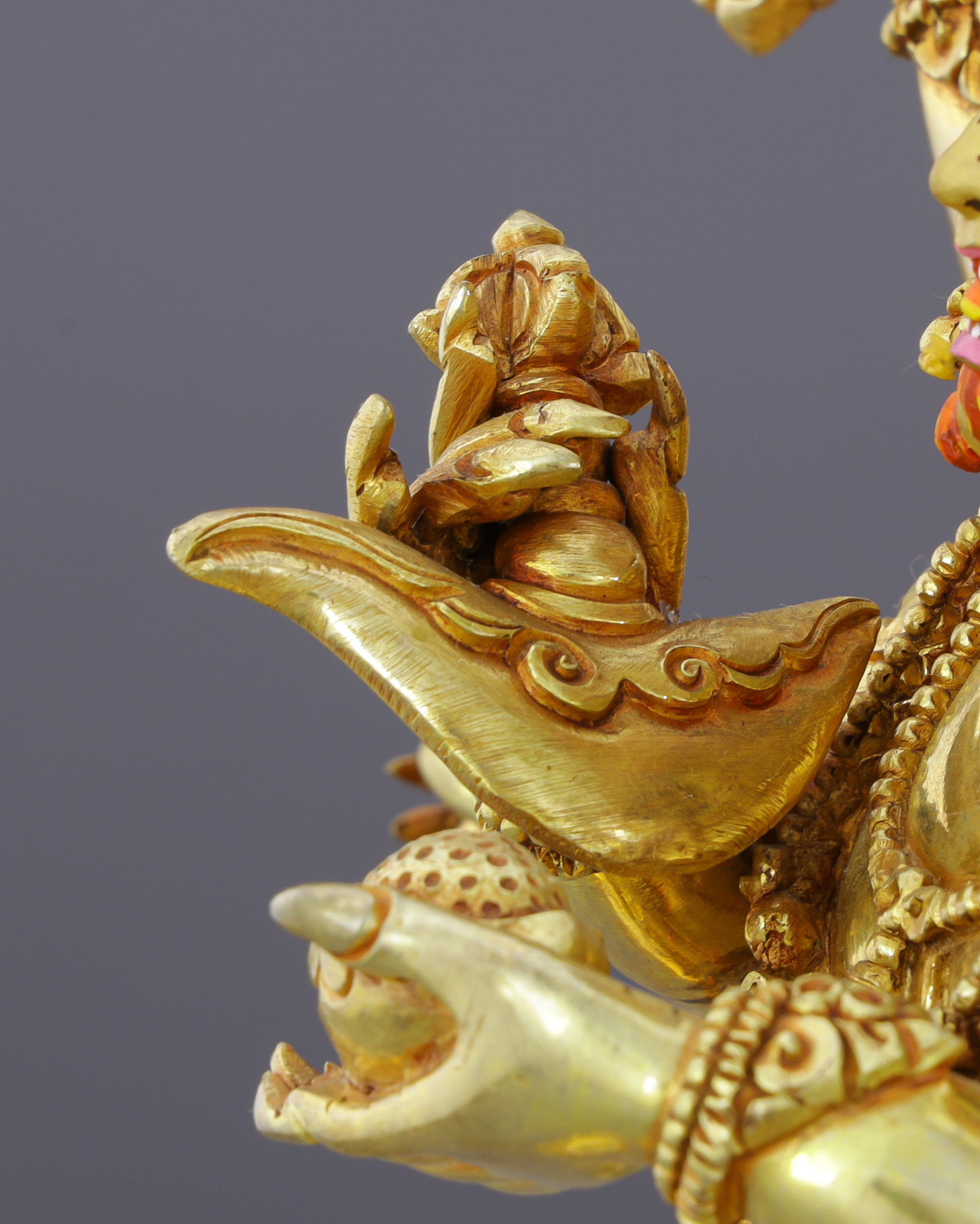 Fierce Compassion Embodied | Handcrafted Nepalese Six Armed White Mahakala Statue