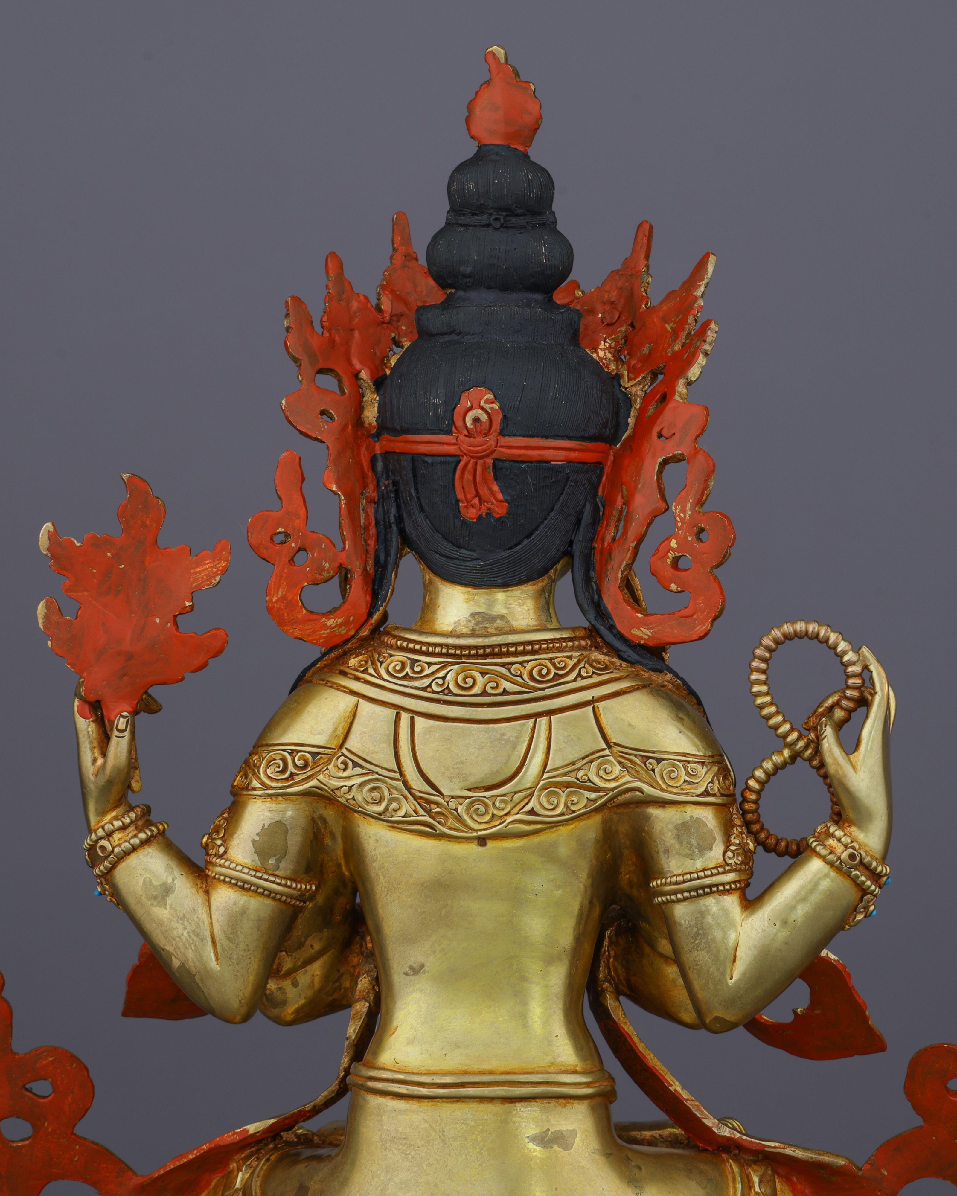 Exquisite 24K Gilded Chengresi Statue | Embodiment of Infinite Compassion
