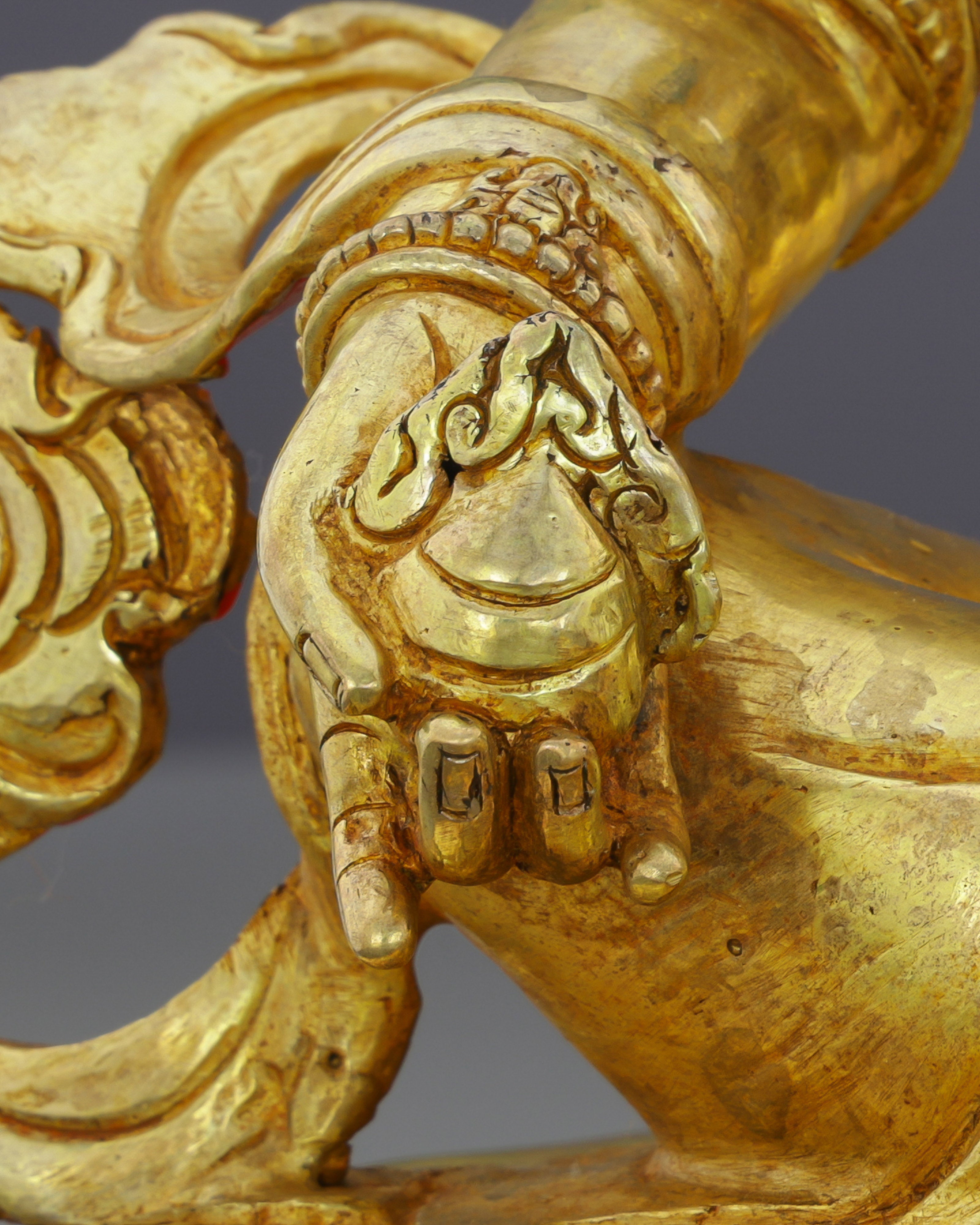 Masterful 24K Gilded Dzambhala Statue | Divine Wealth Deity