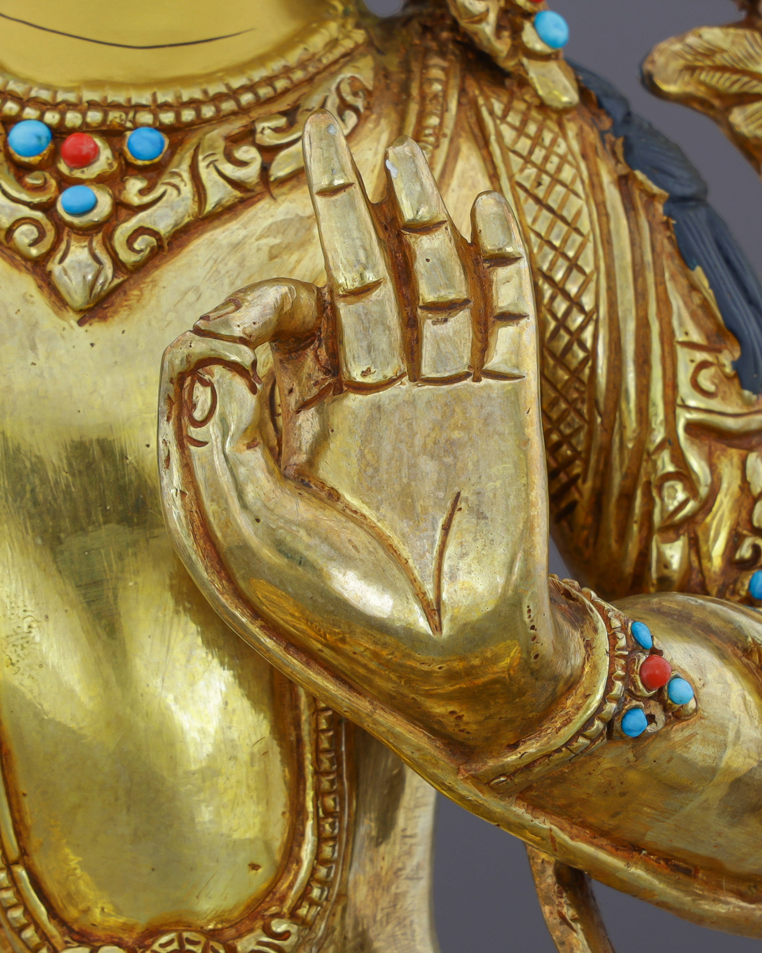 Sword of Enlightenment | Magnificent 24K Gilded Manjushri Statue