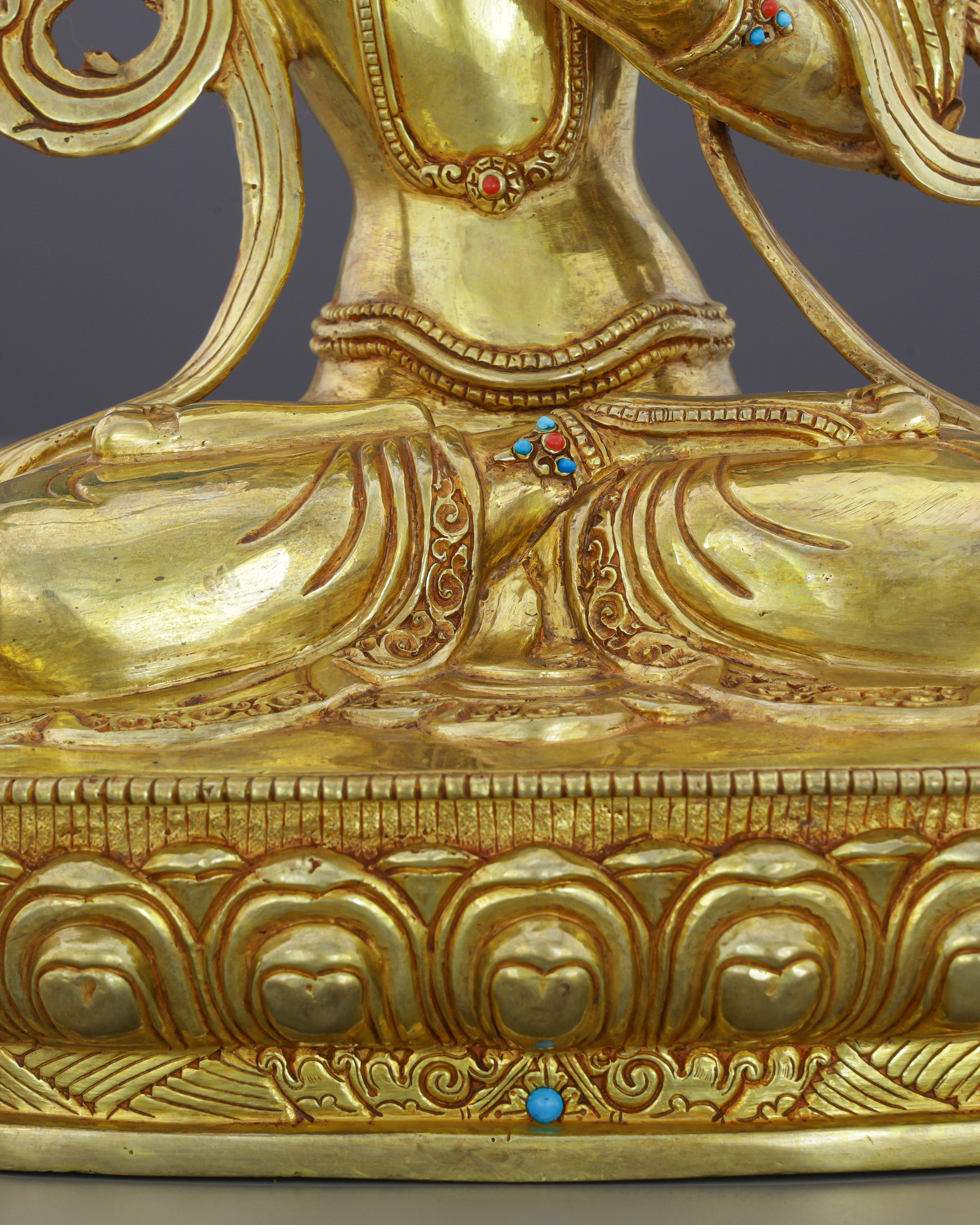 Sword of Enlightenment | Magnificent 24K Gilded Manjushri Statue