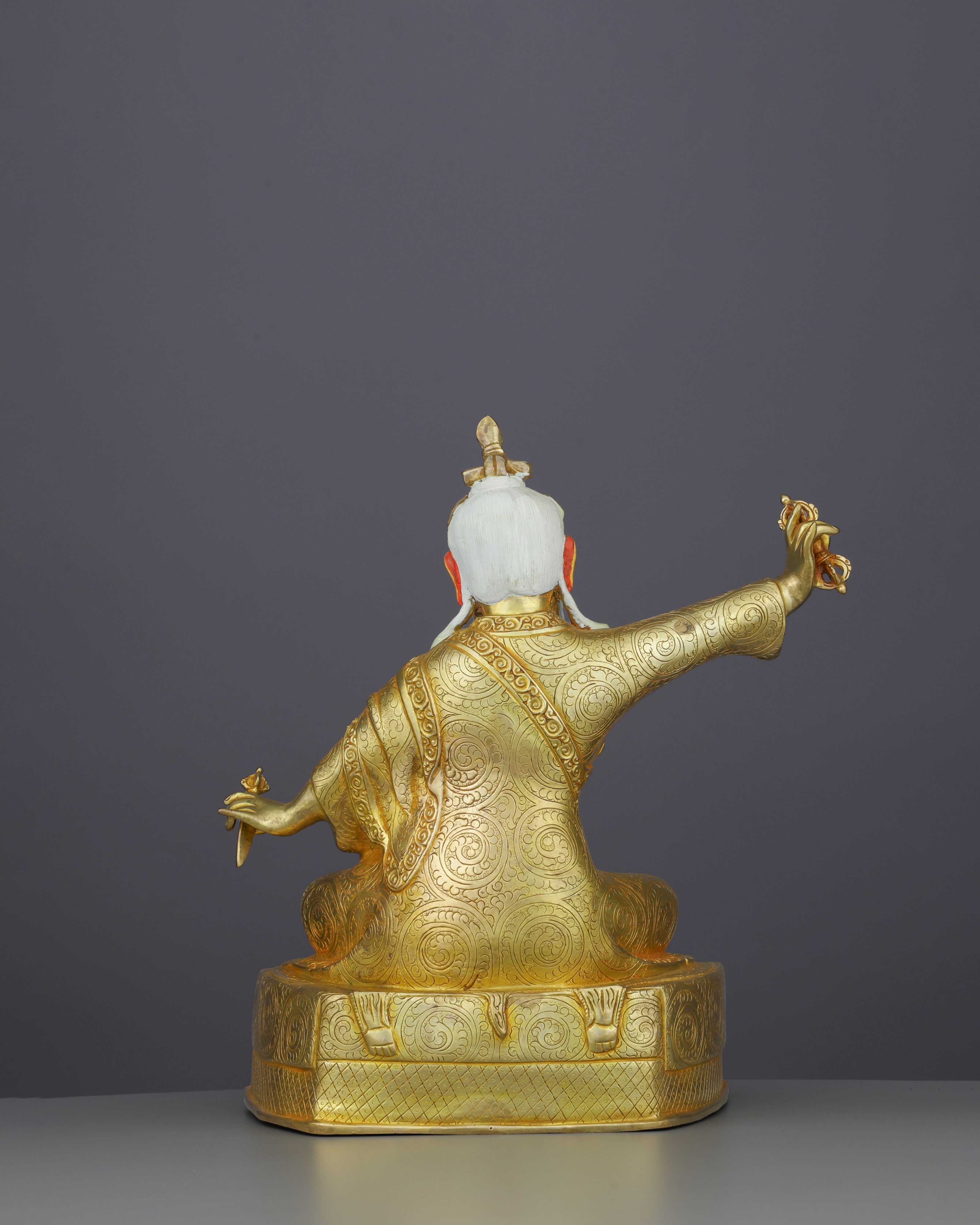 The Visionary Master | Exquisite 24K Gold Gilded Dudjom Lingpa Statue