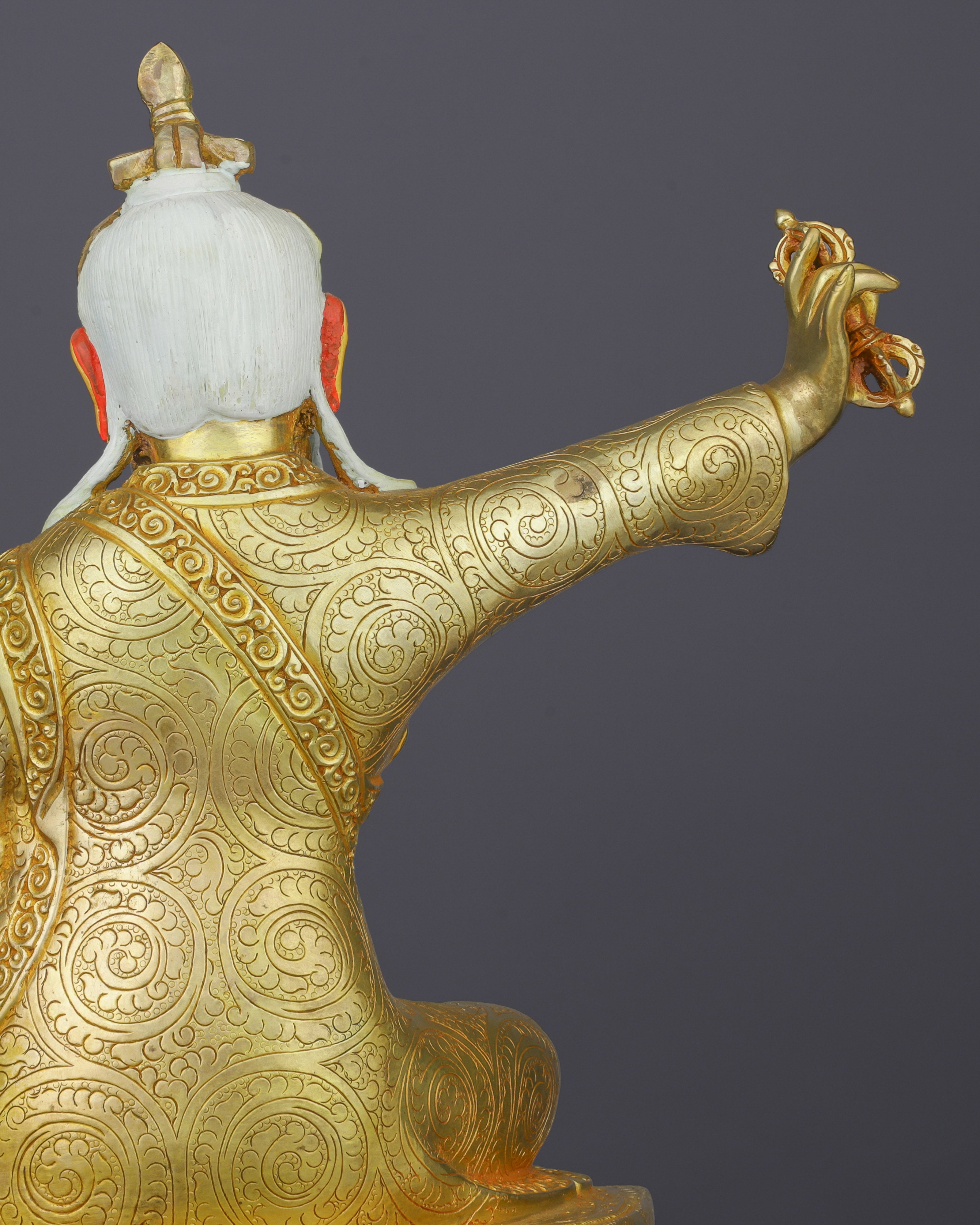 The Visionary Master | Exquisite 24K Gold Gilded Dudjom Lingpa Statue