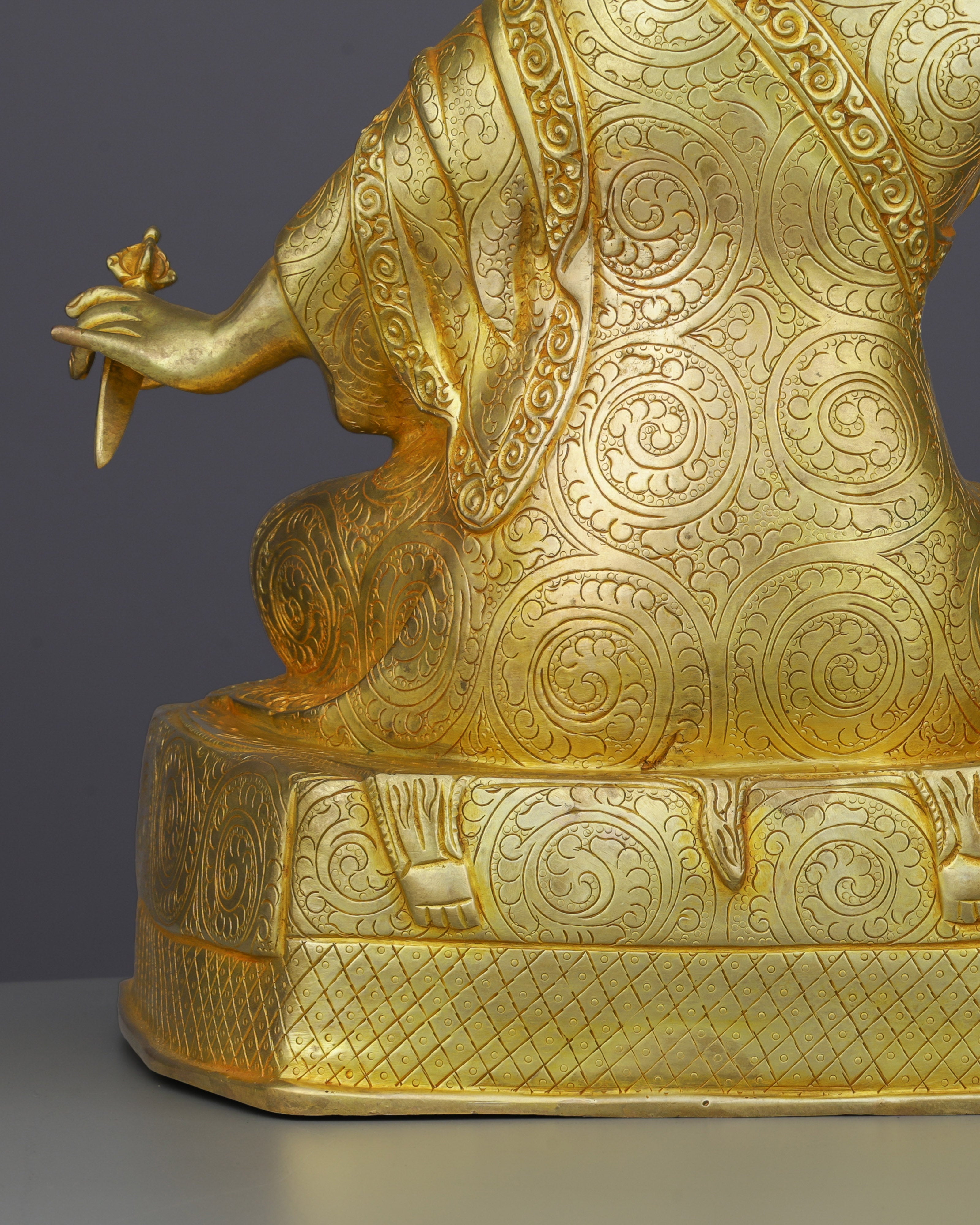 The Visionary Master | Exquisite 24K Gold Gilded Dudjom Lingpa Statue