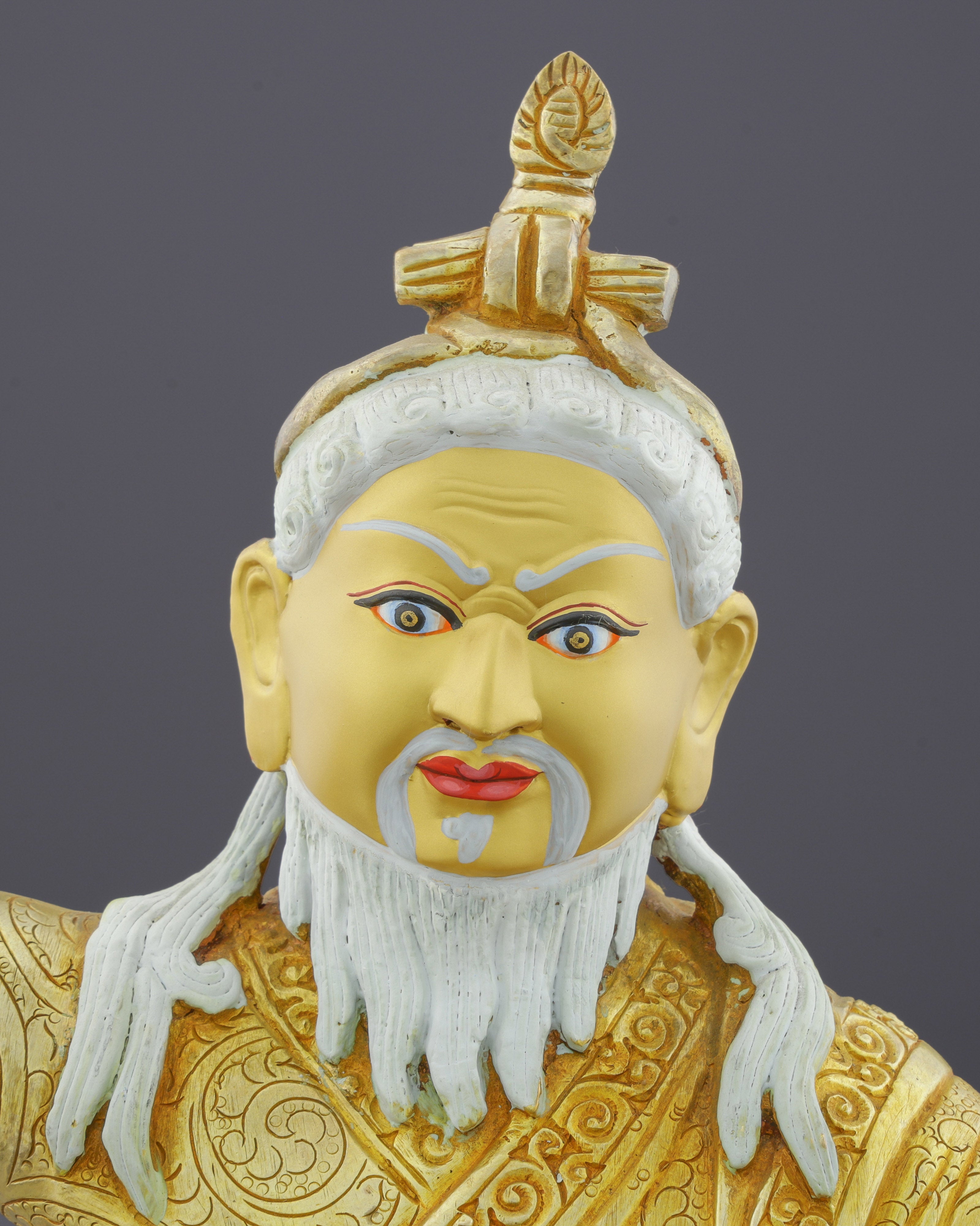 The Visionary Master | Exquisite 24K Gold Gilded Dudjom Lingpa Statue