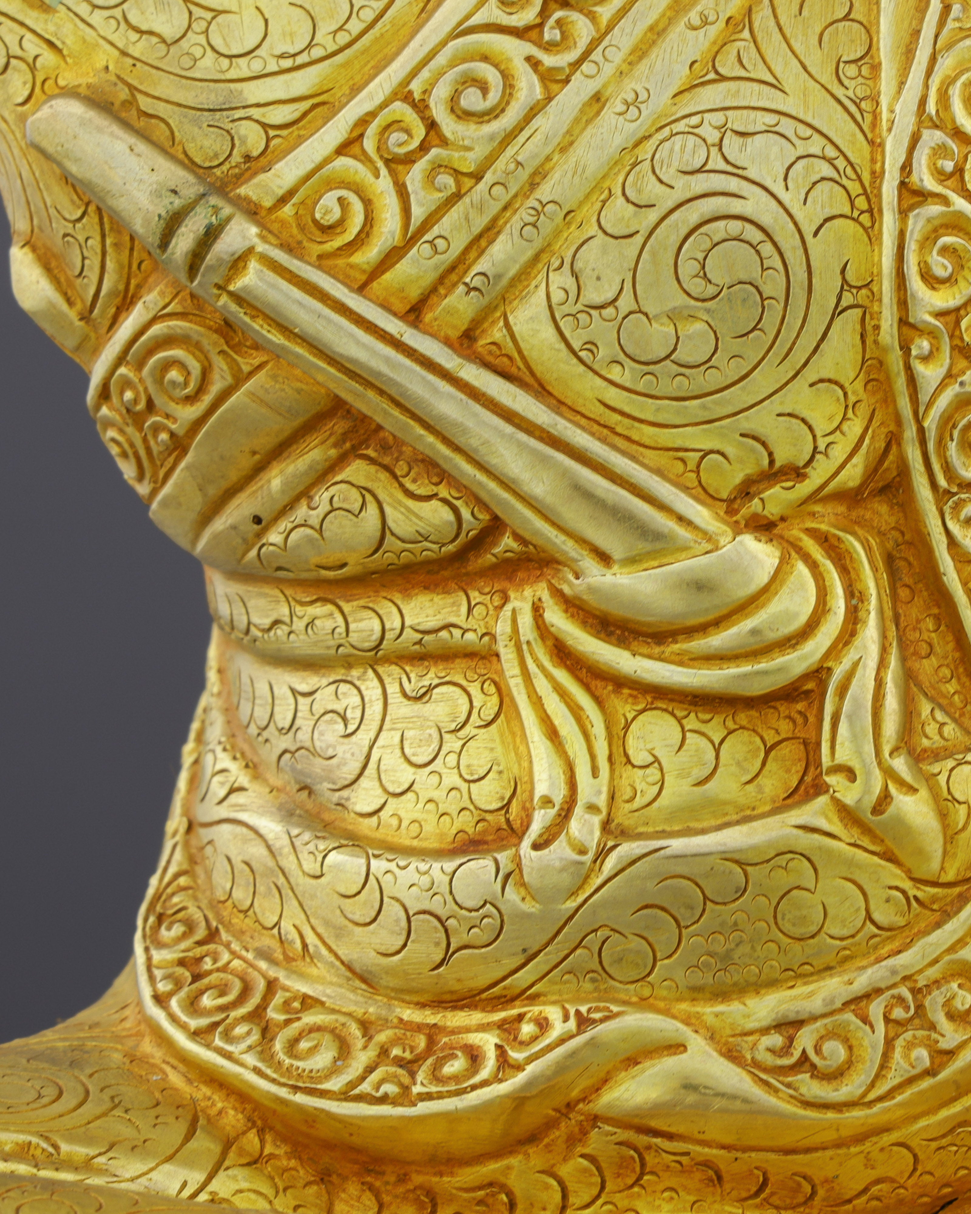 The Visionary Master | Exquisite 24K Gold Gilded Dudjom Lingpa Statue