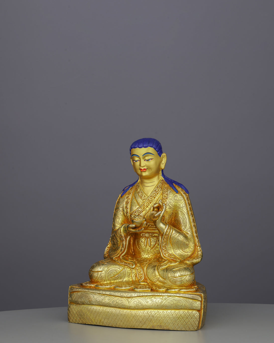 Golden Radiance | Handcrafted Lobpon Sonam Tsemo Statue - Handcrafted Buddhist Statue - Authentic Sacred Art