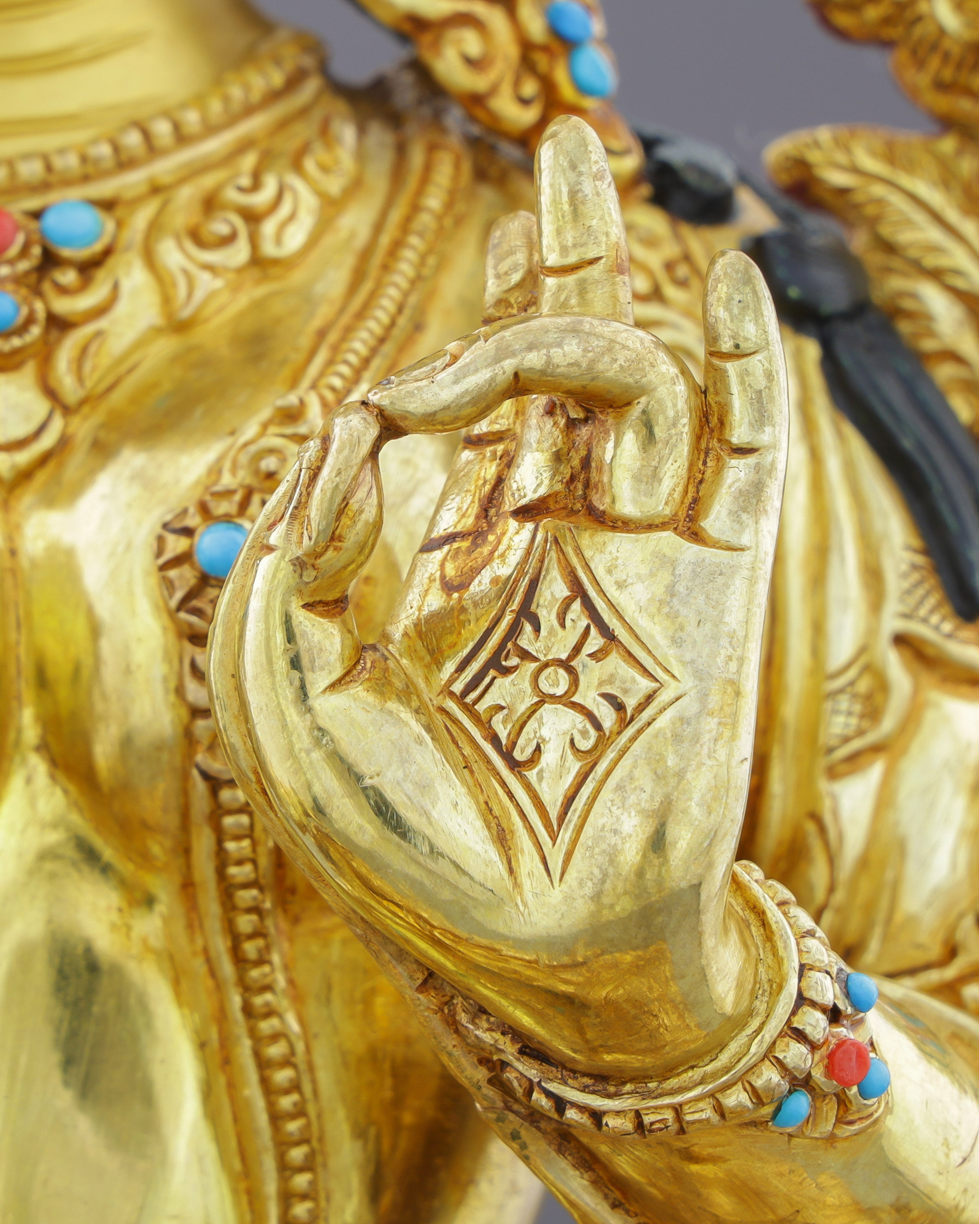 Exquisite 24K Gold Green Tara Statue | Handcrafted Nepalese Masterpiece of Compassion