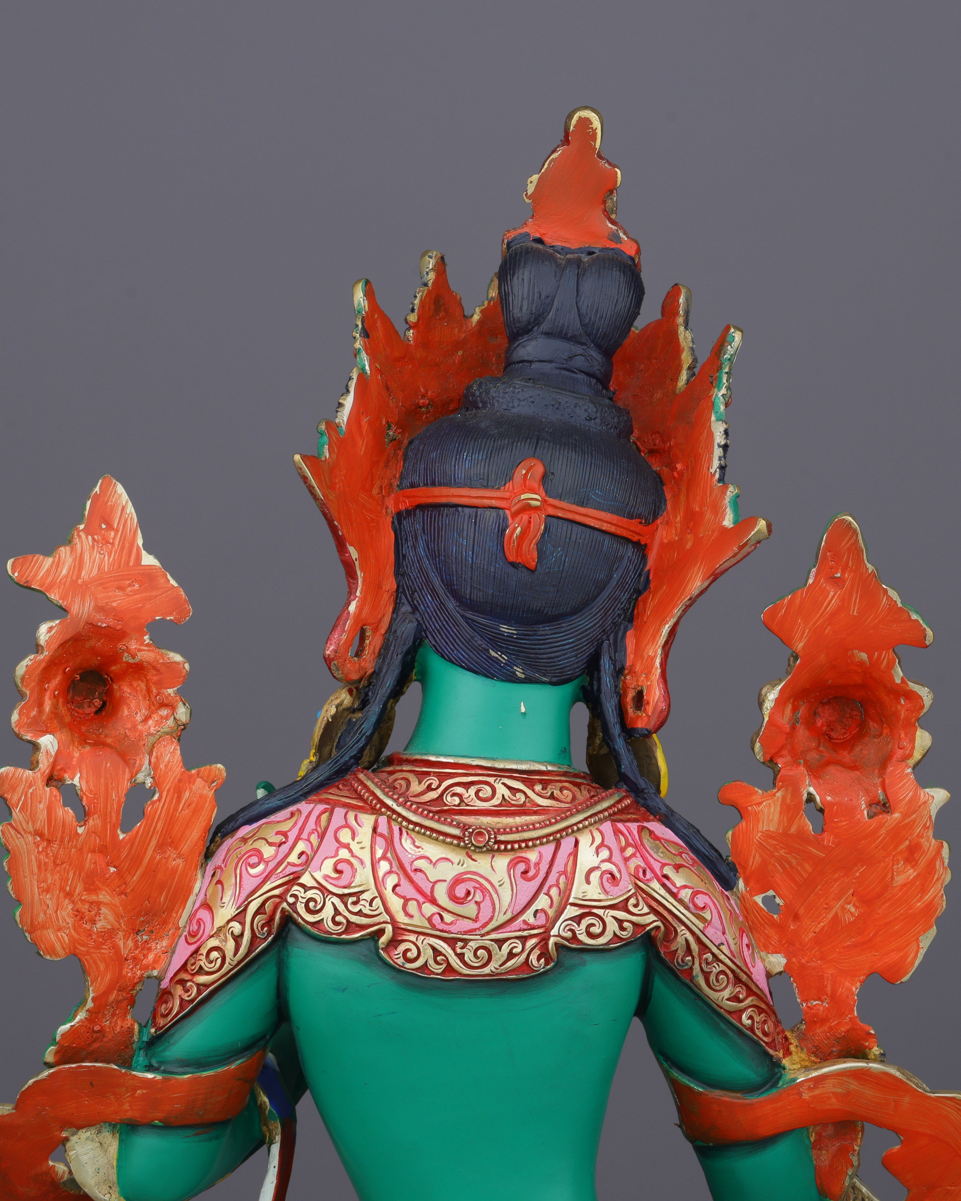 Exquisite Handcrafted Green Tara Statue | A Divine Masterpiece from Nepal