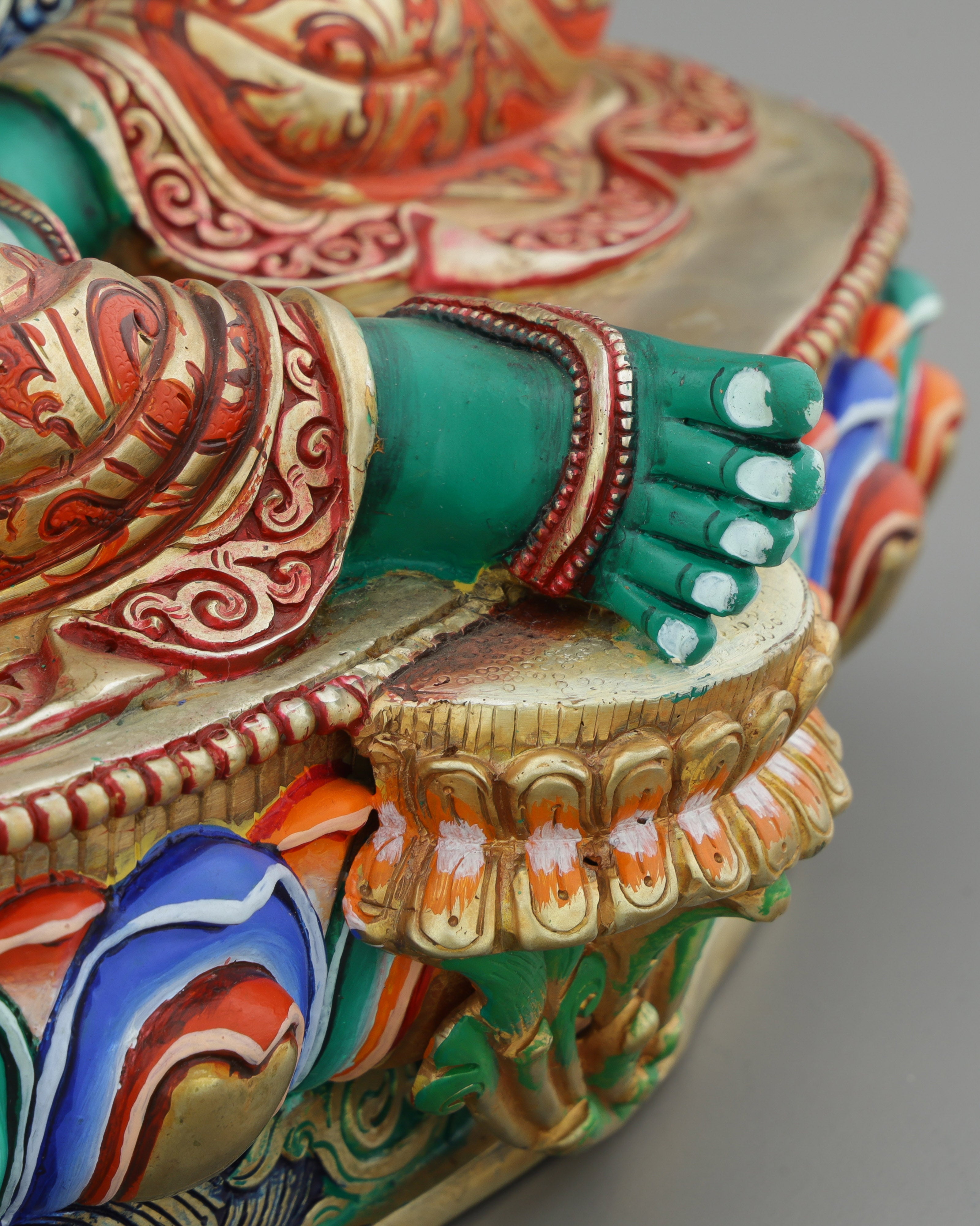 Exquisite Handcrafted Green Tara Statue | A Divine Masterpiece from Nepal