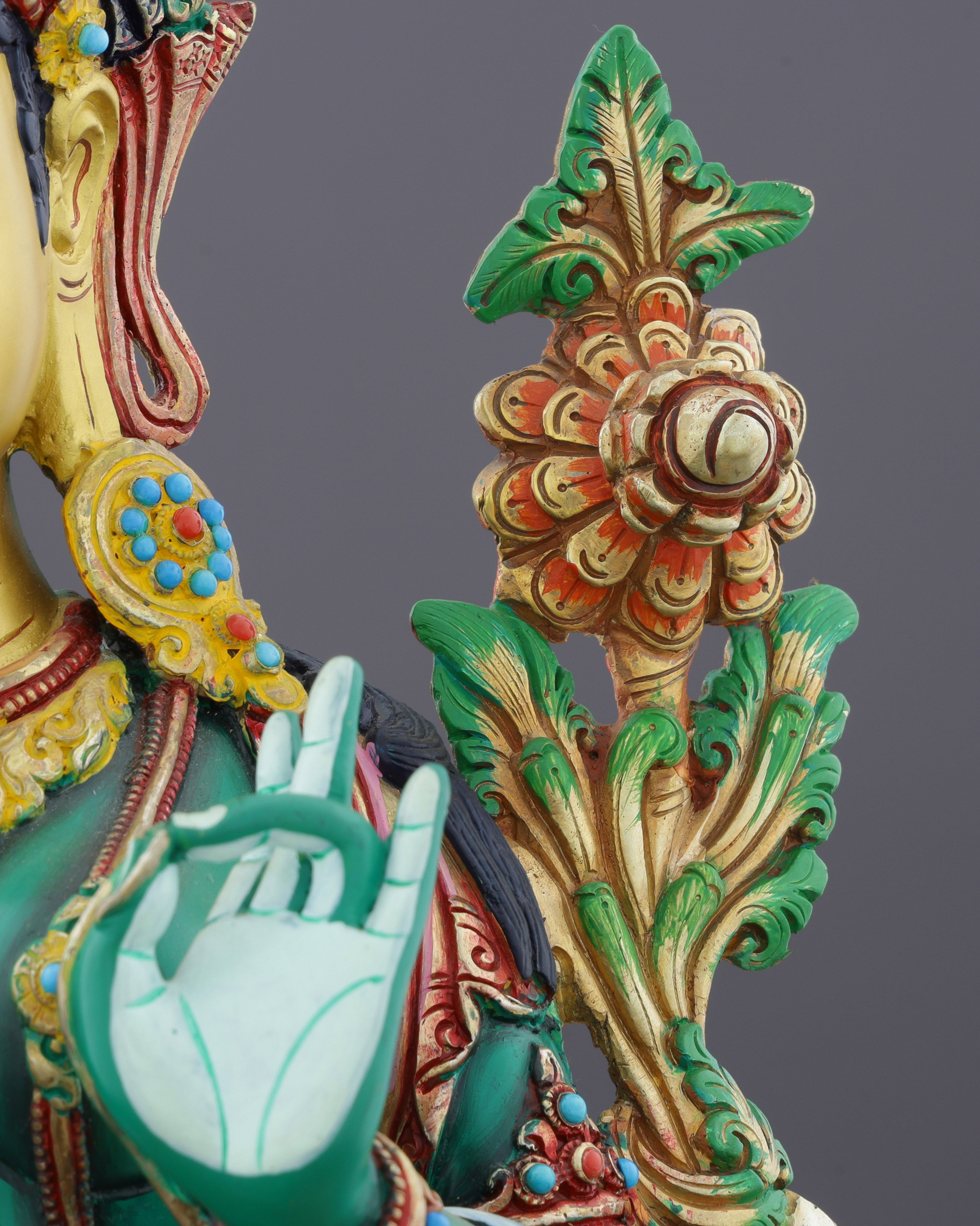 Exquisite Handcrafted Green Tara Statue | A Divine Masterpiece from Nepal