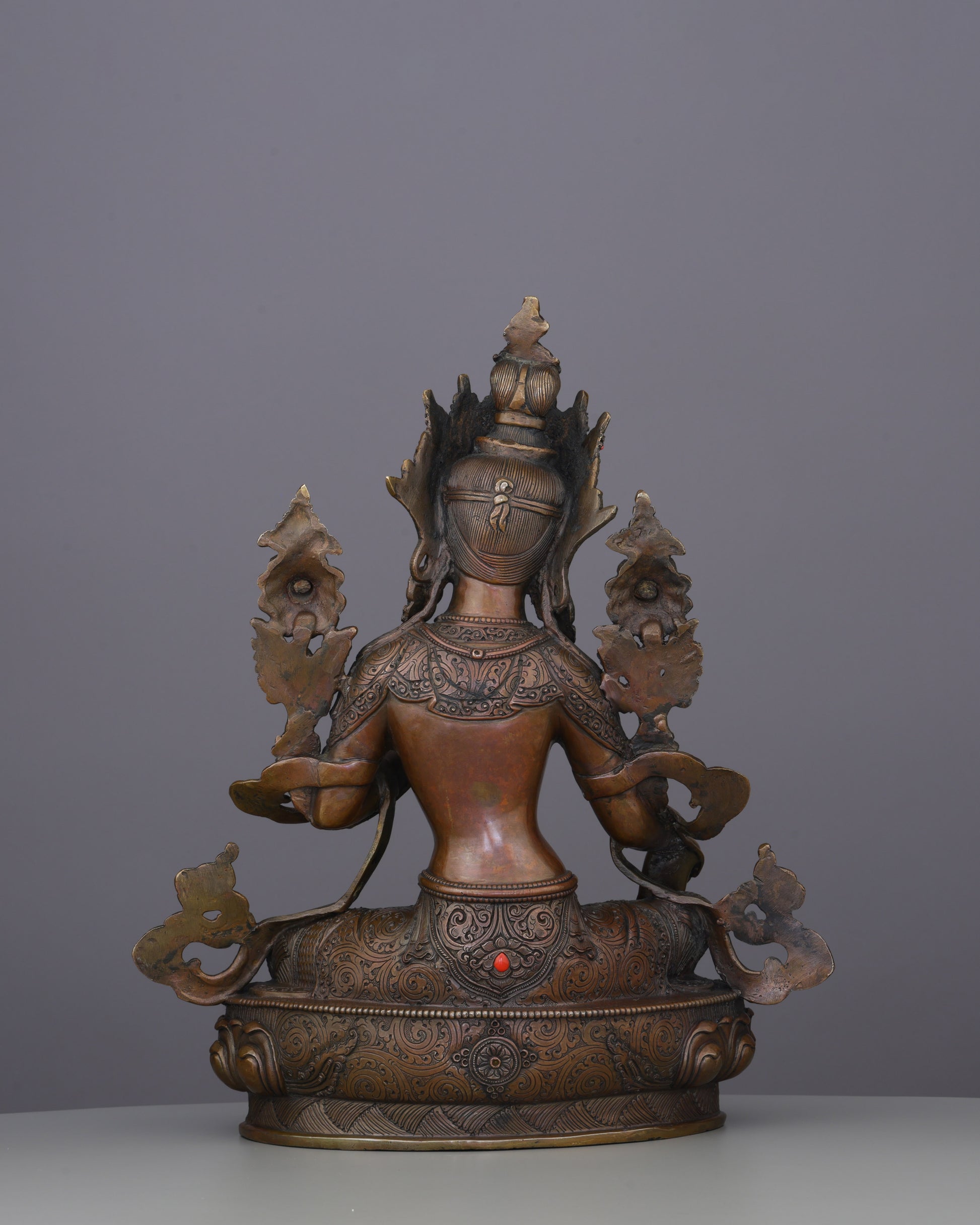 Oxidized Green Tara Statue | Timeless Nepalese Artisan Excellence - Authentic Handcrafted Statue